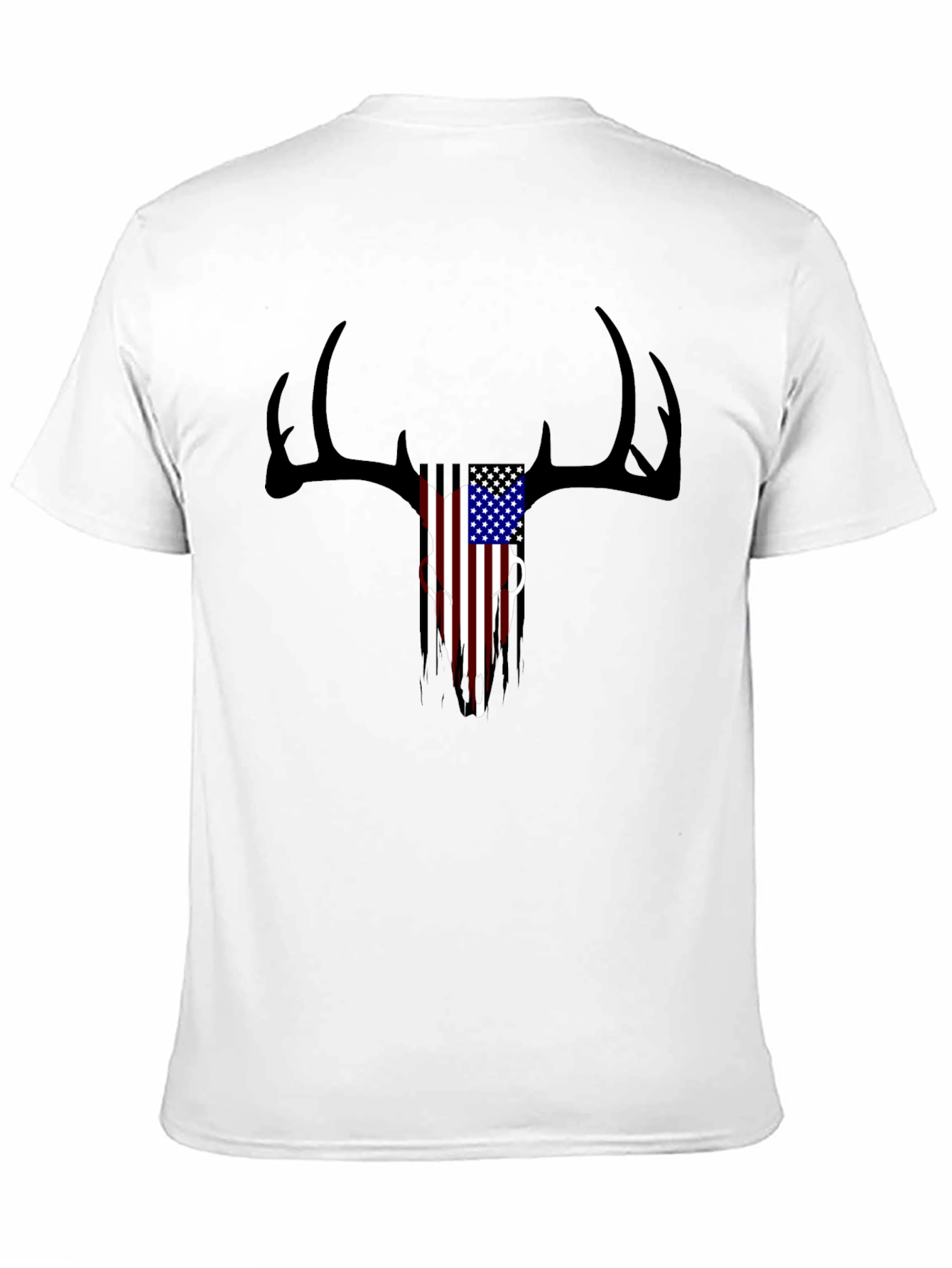 Patriotic Deer Skull Graphic T-Shirt