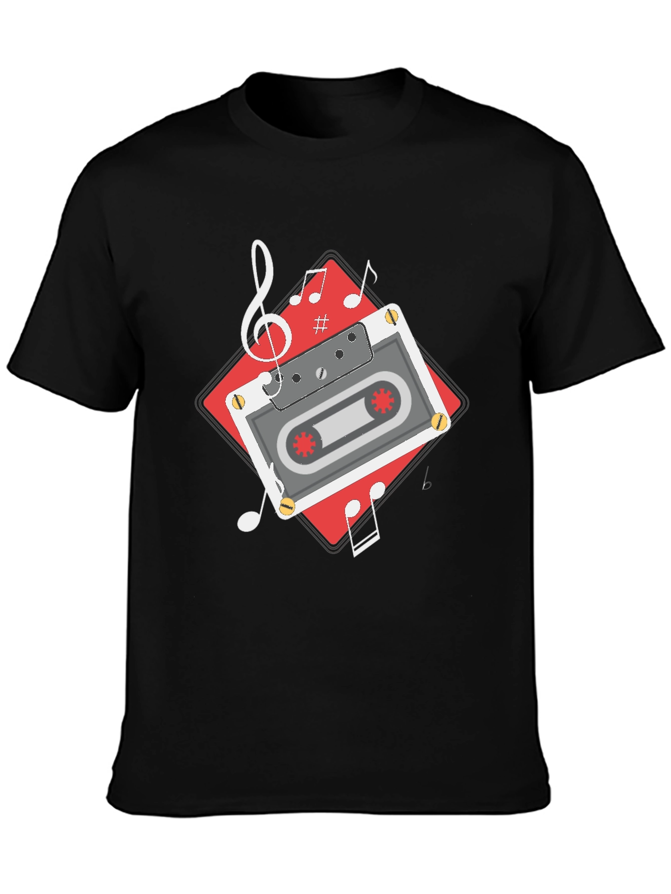 Retro Cassette Tape Music T-Shirt - Black