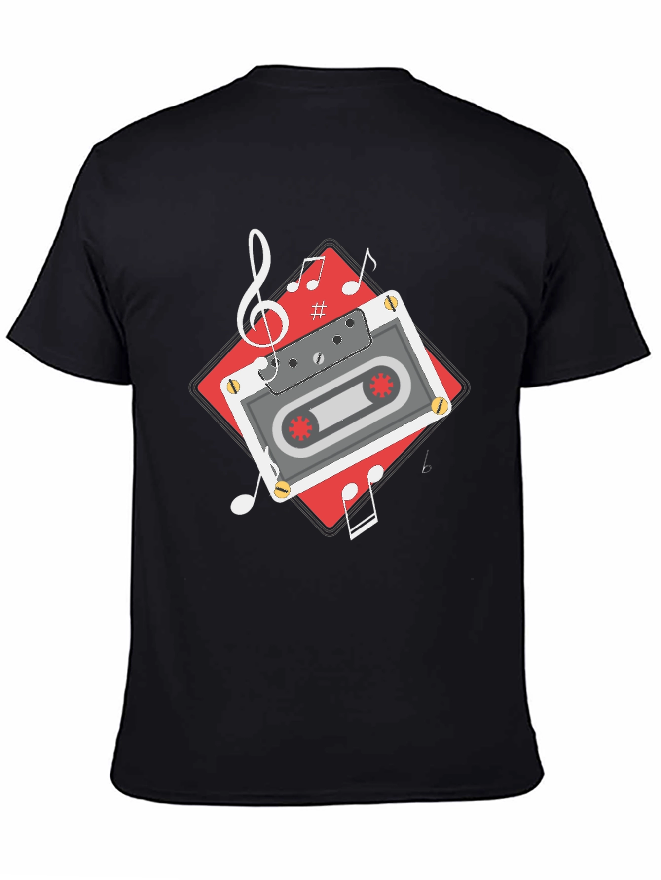 Retro Cassette Tape Music T-Shirt - Black