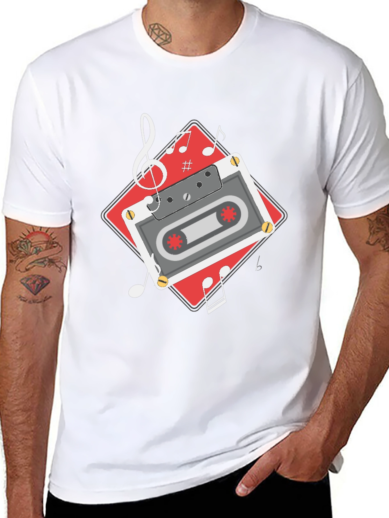 Retro Cassette Tape Music T-Shirt - Black