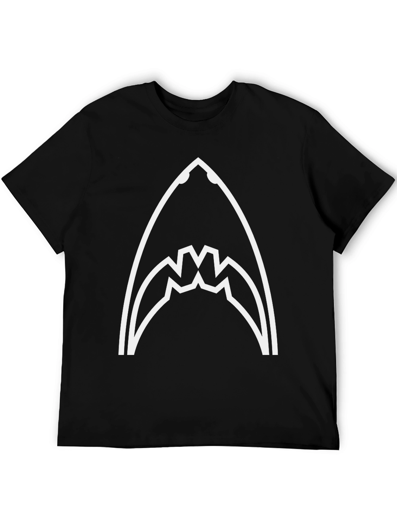 Shark Jaw Graphic Tee - Black Cotton T-Shirt