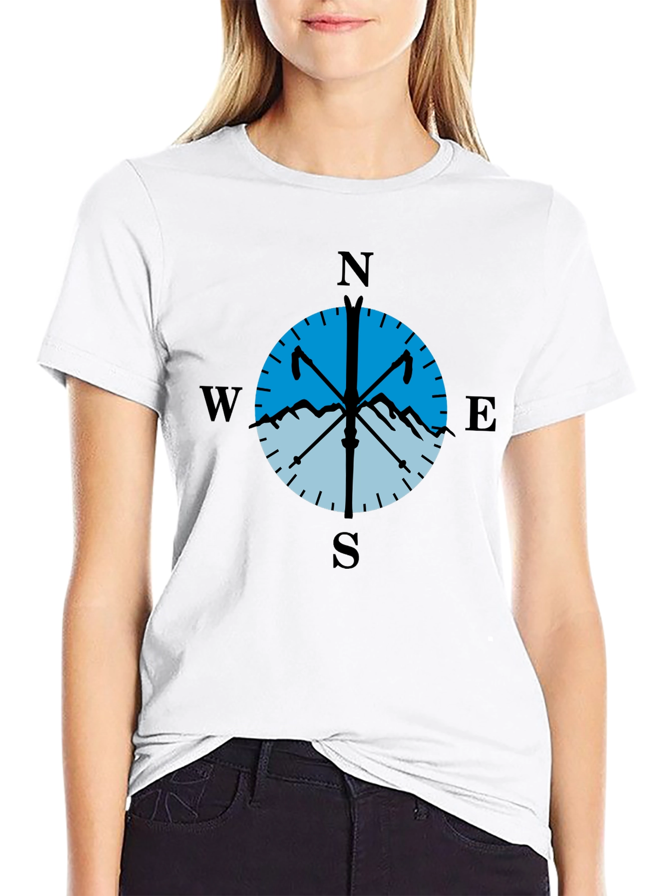 Compass Mountain T-Shirt - Adventure Awaits!