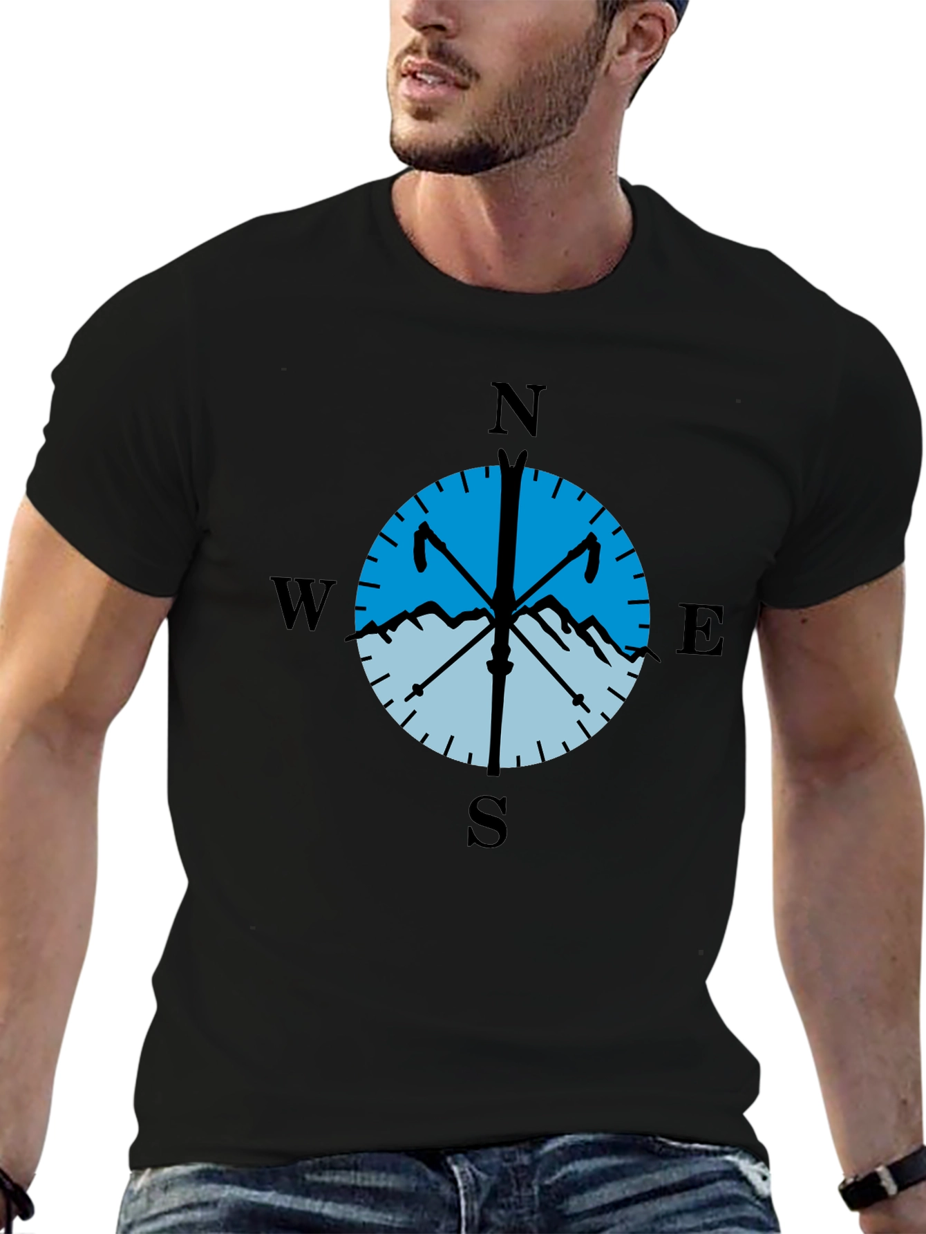 Compass Mountain T-Shirt - Adventure Awaits!