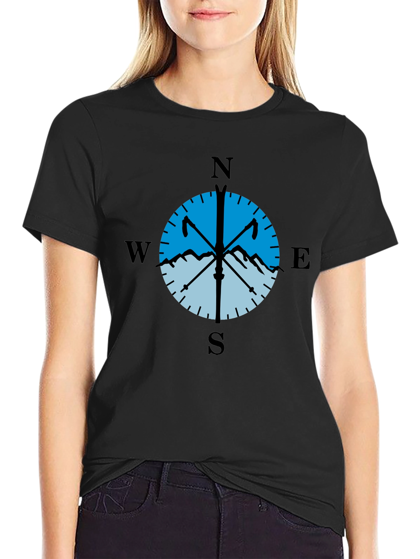 Compass Mountain T-Shirt - Adventure Awaits!