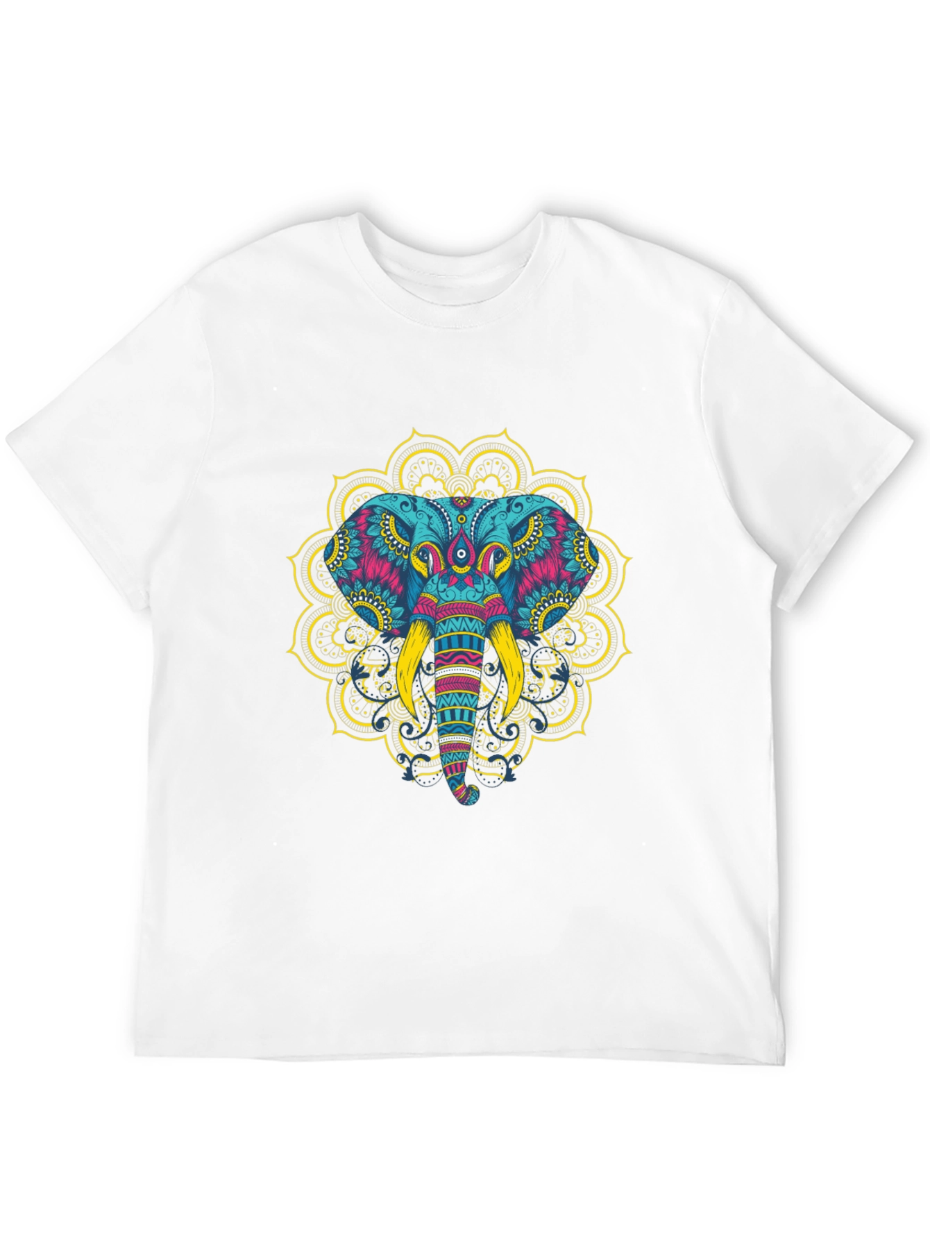 Elephant Mandala Graphic Tee - Black