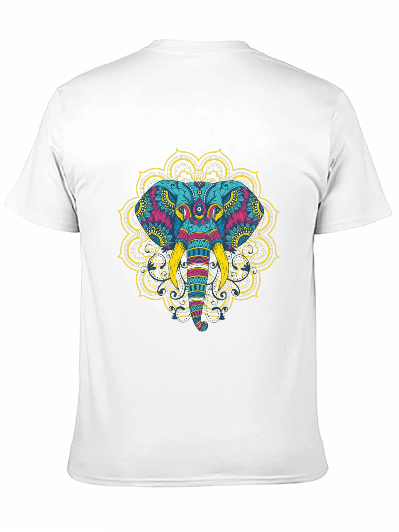 Elephant Mandala Graphic Tee - Black