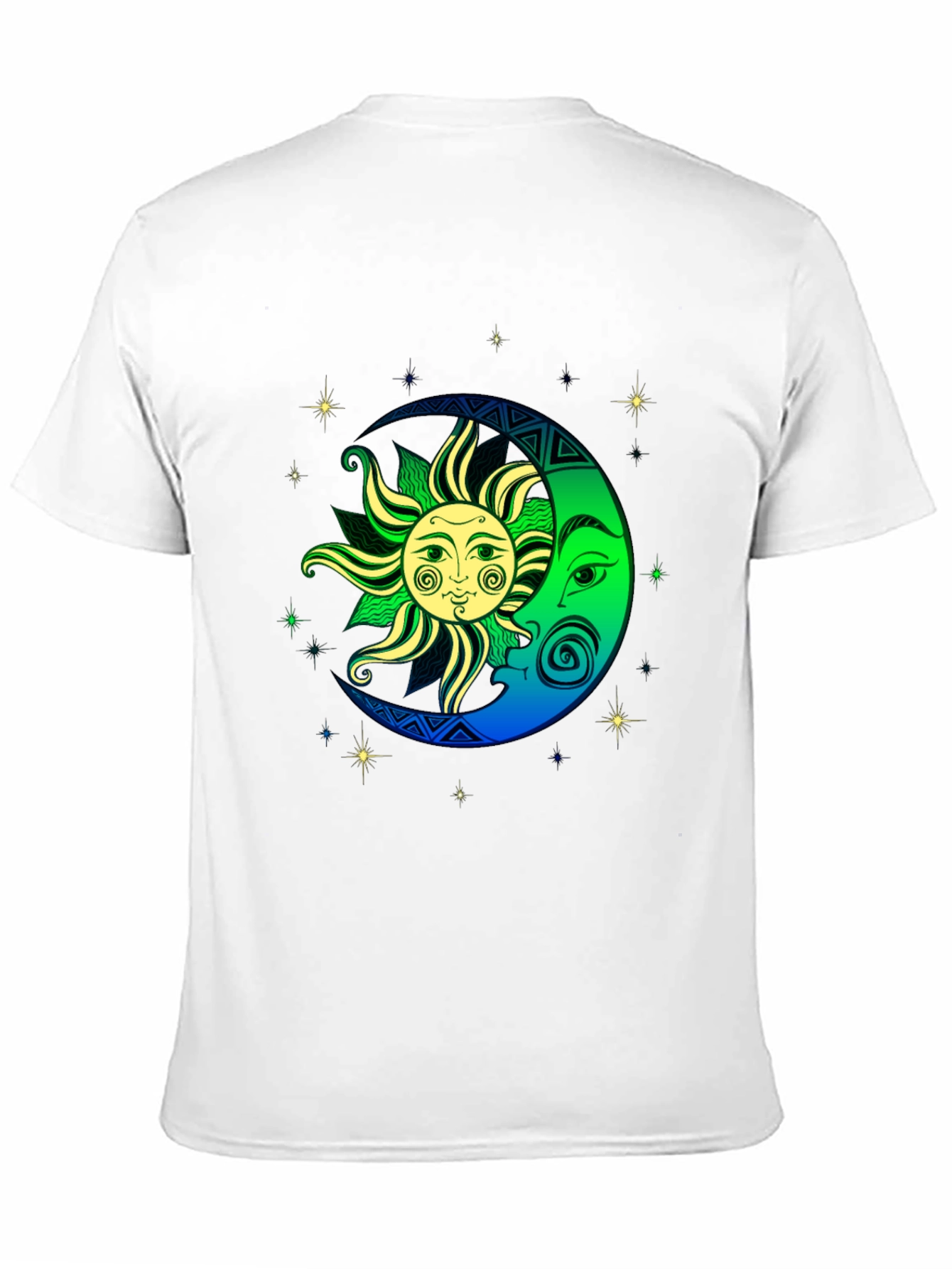 Celestial Sun and Moon Graphic T-Shirt