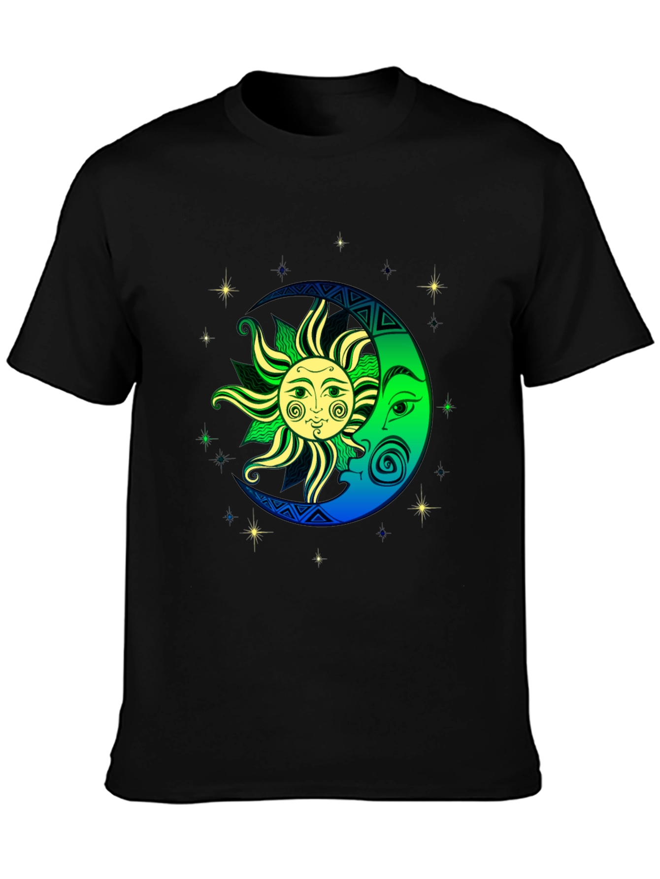 Celestial Sun and Moon Graphic T-Shirt