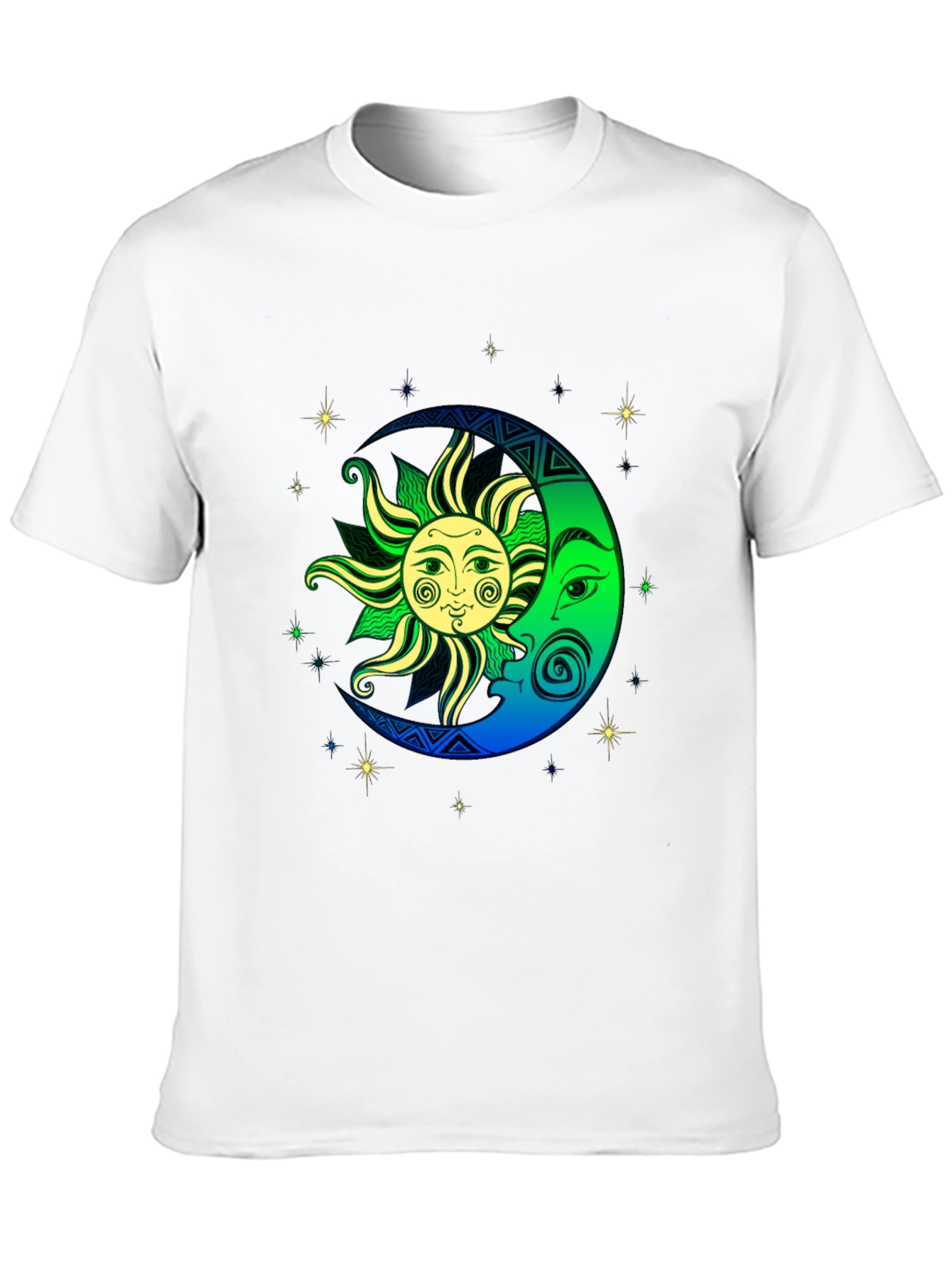 Celestial Sun and Moon Graphic T-Shirt