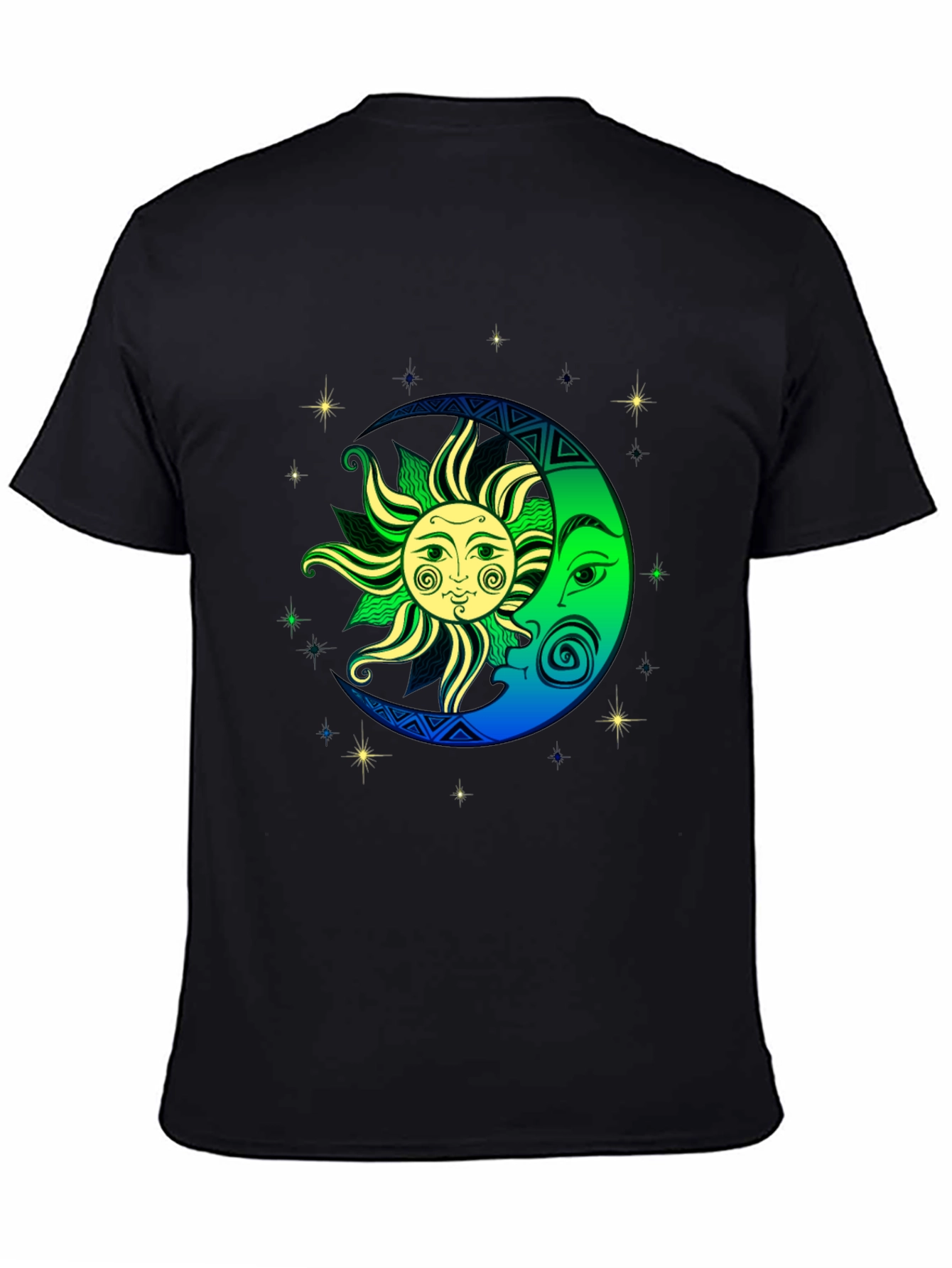 Celestial Sun and Moon Graphic T-Shirt
