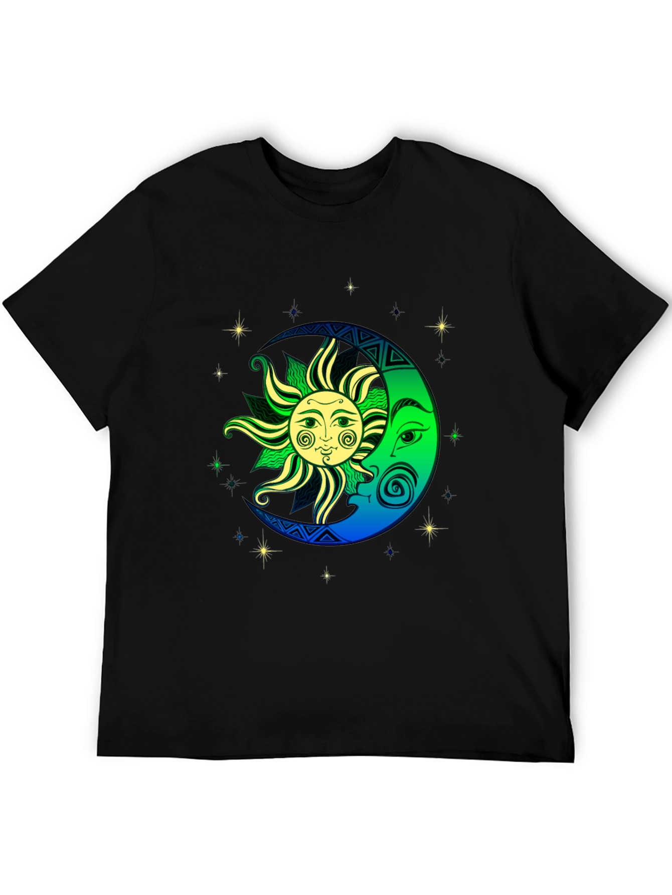 Celestial Sun and Moon Graphic T-Shirt