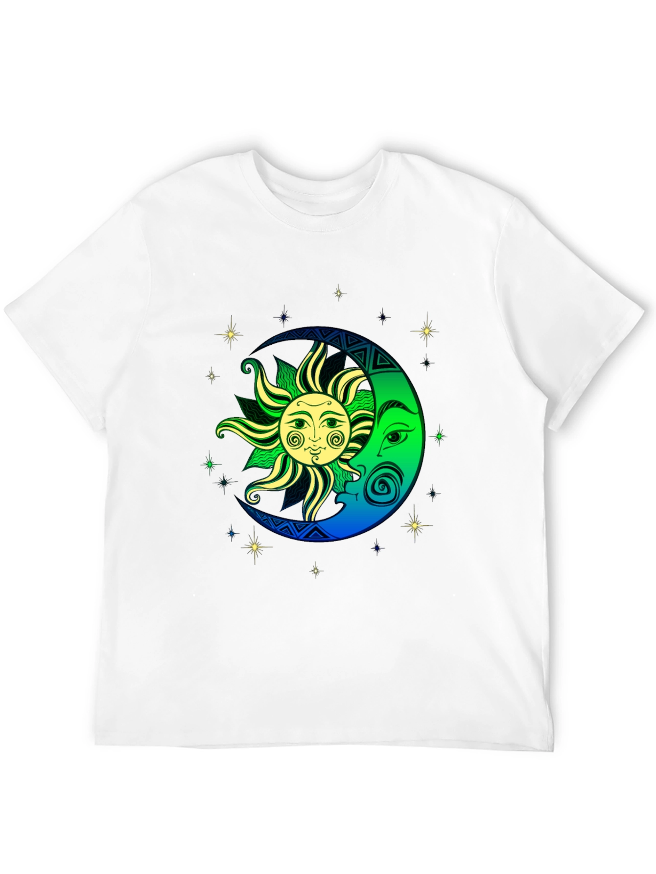 Celestial Sun and Moon Graphic T-Shirt