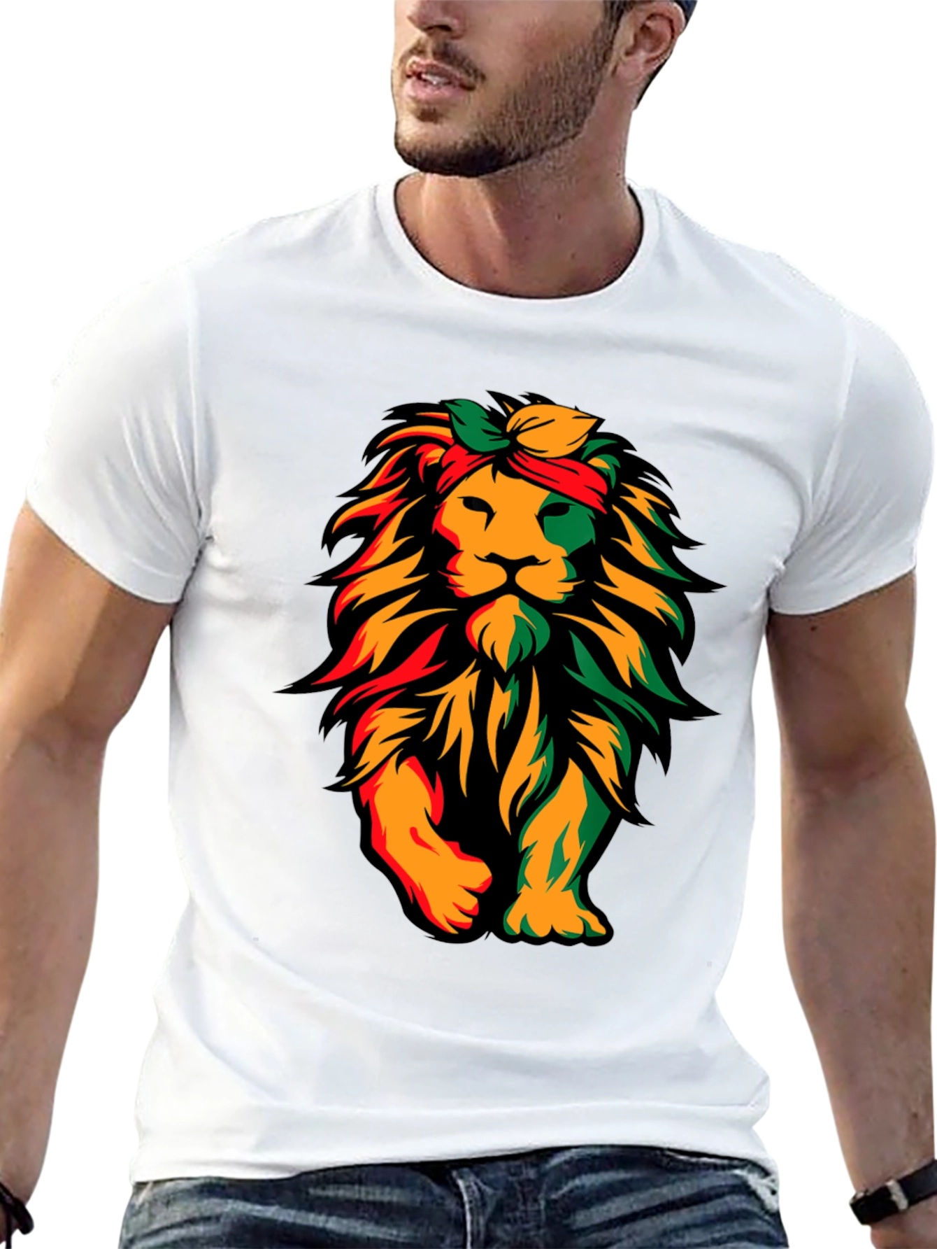 Rasta Lion Graphic T-Shirt - Reggae Style