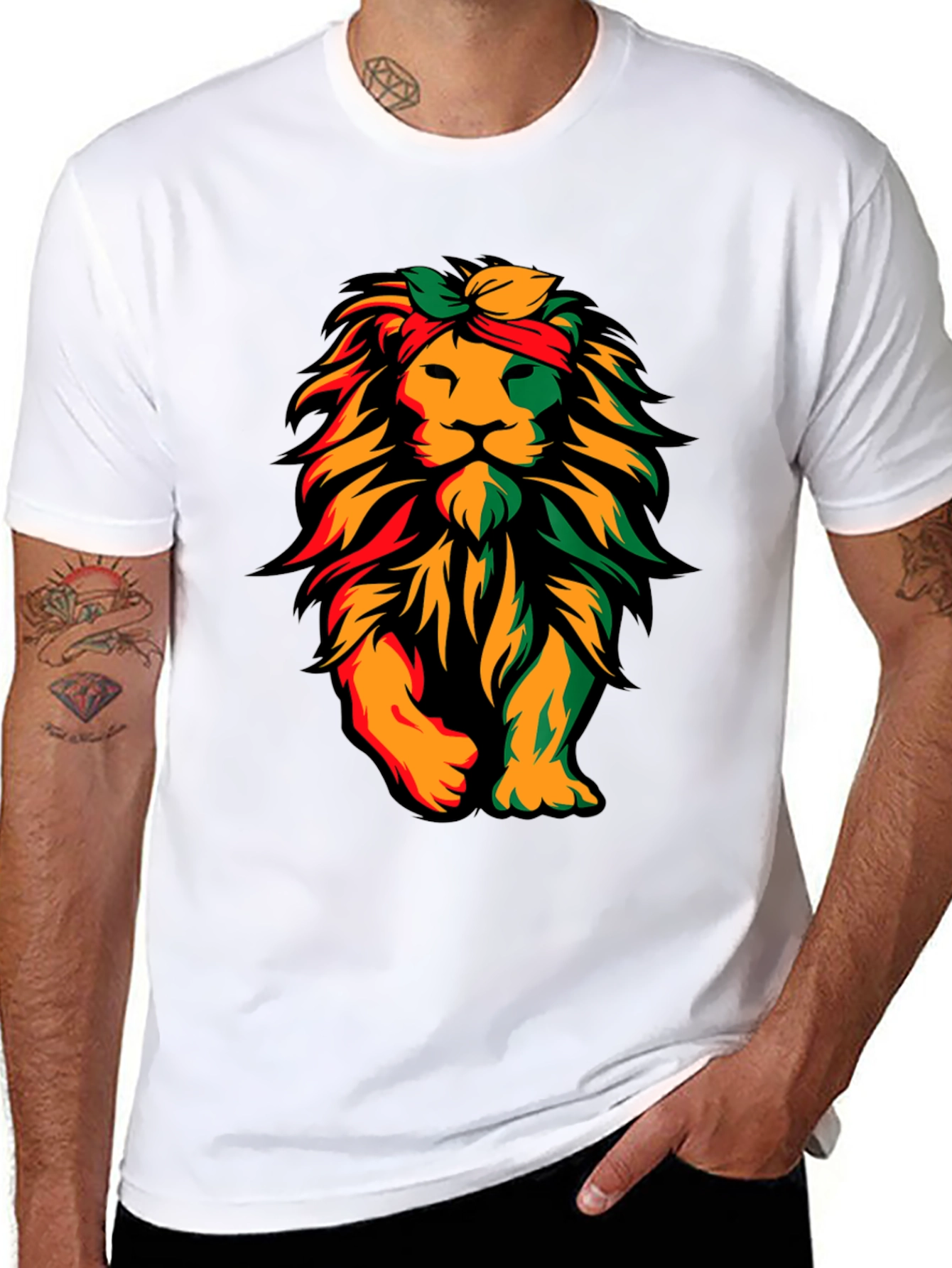 Rasta Lion Graphic T-Shirt - Reggae Style