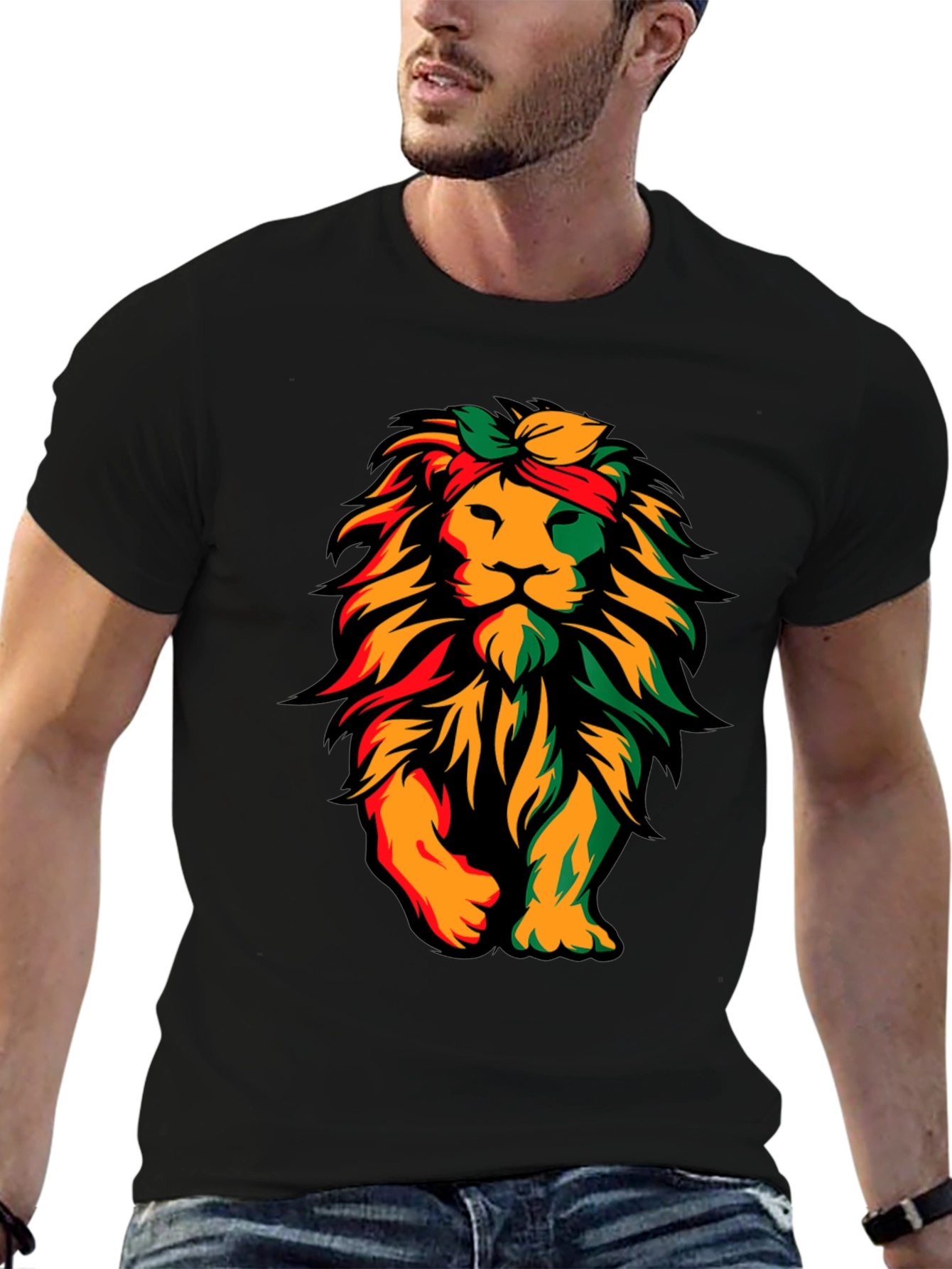 Rasta Lion Graphic T-Shirt - Reggae Style