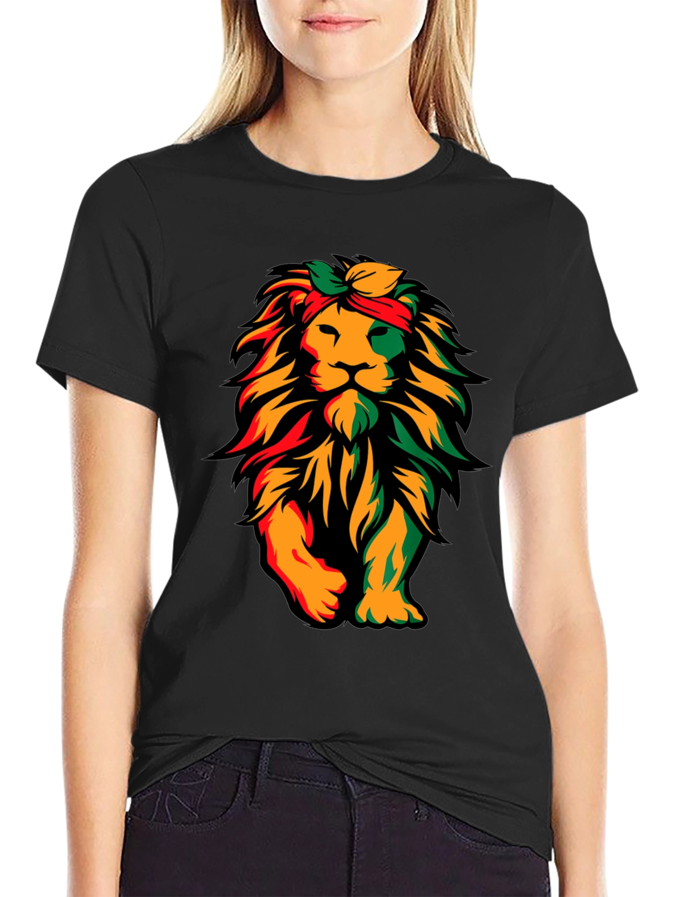 Rasta Lion Graphic T-Shirt - Reggae Style