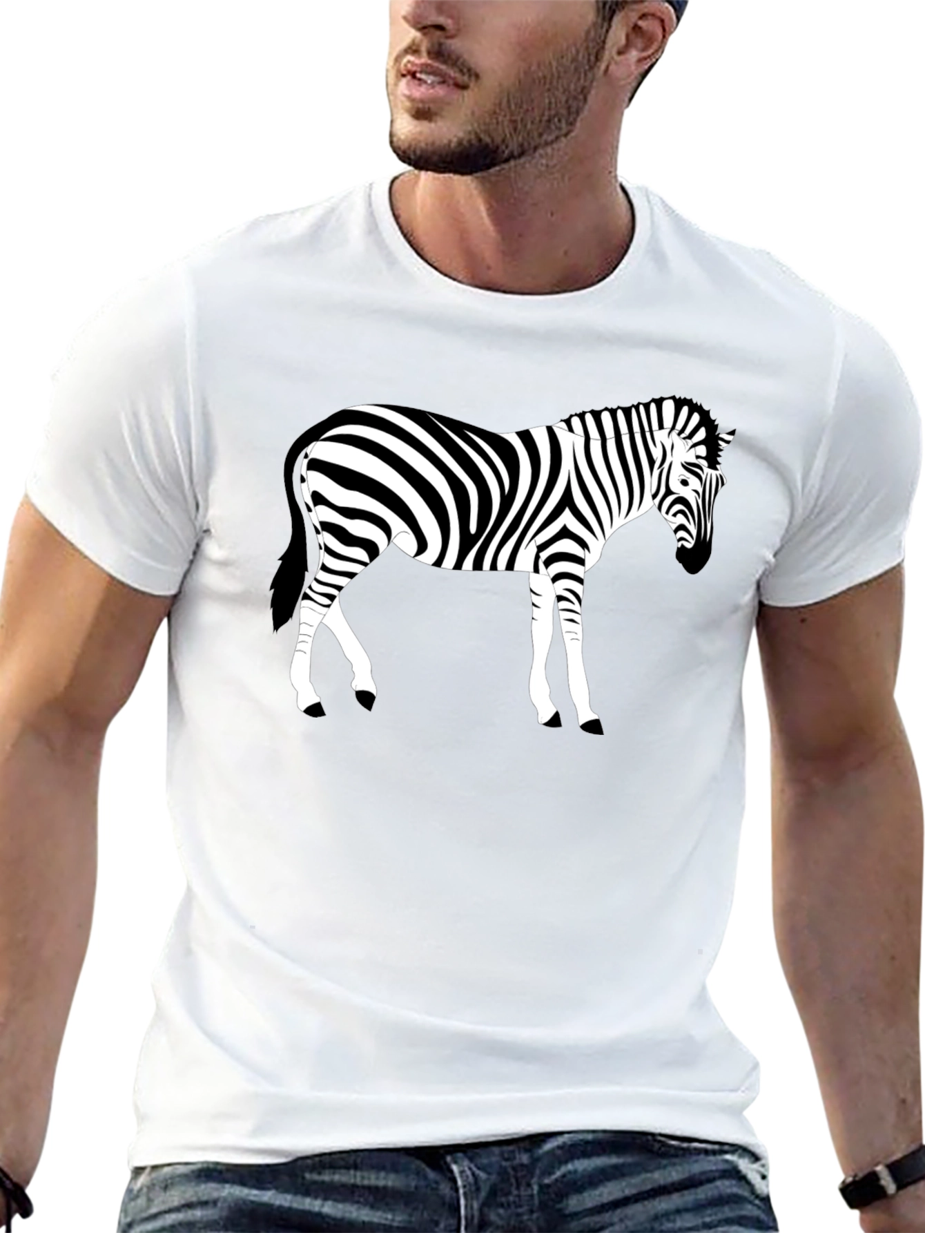 Zebra Graphic Black T-Shirt - Animal Lover Tee