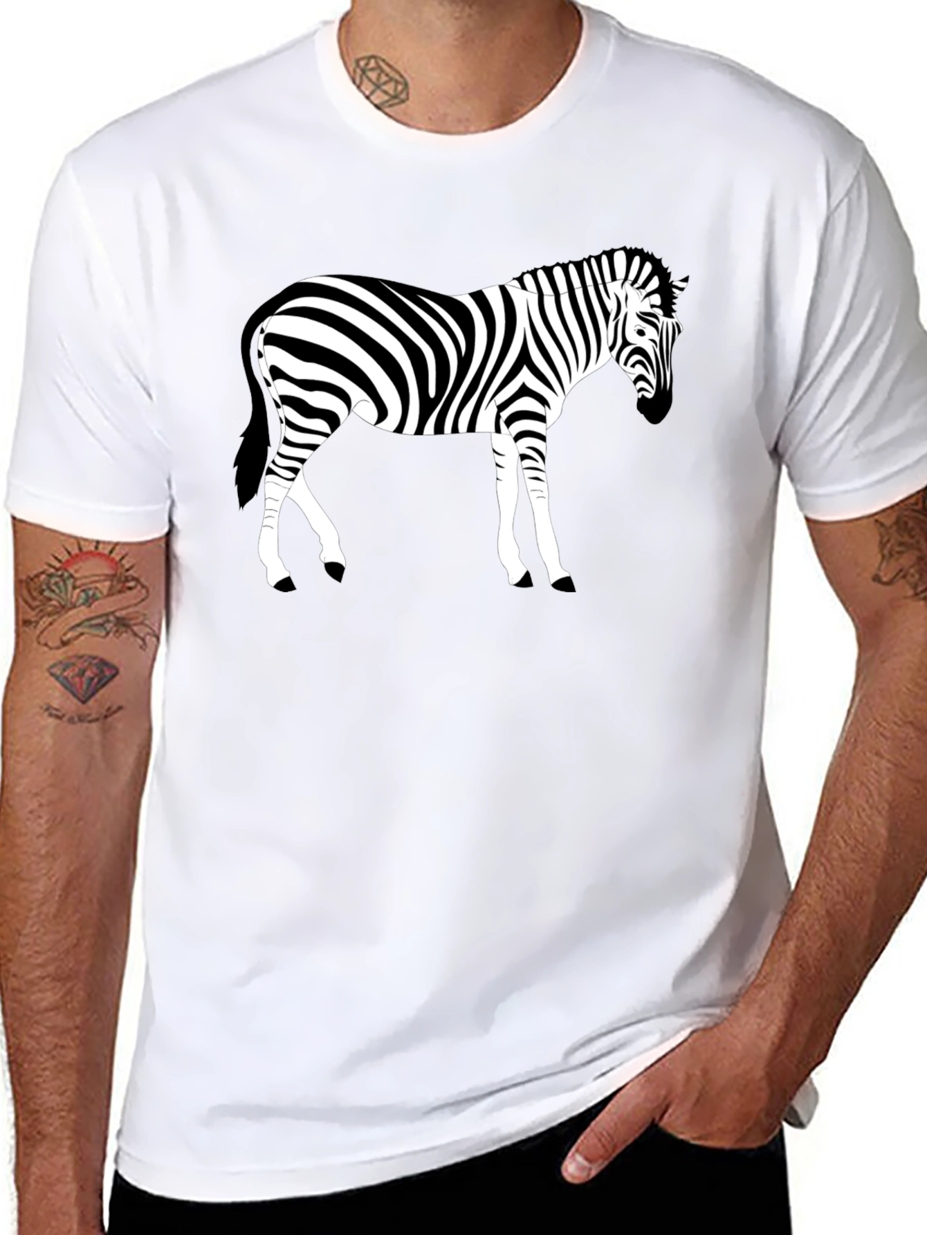 Zebra Graphic Black T-Shirt - Animal Lover Tee