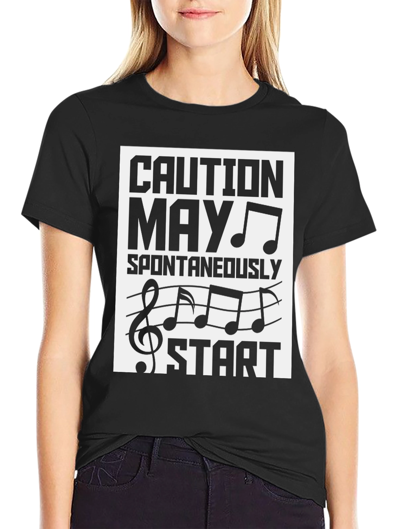 Caution May Spontaneously Start Music T-Shirt