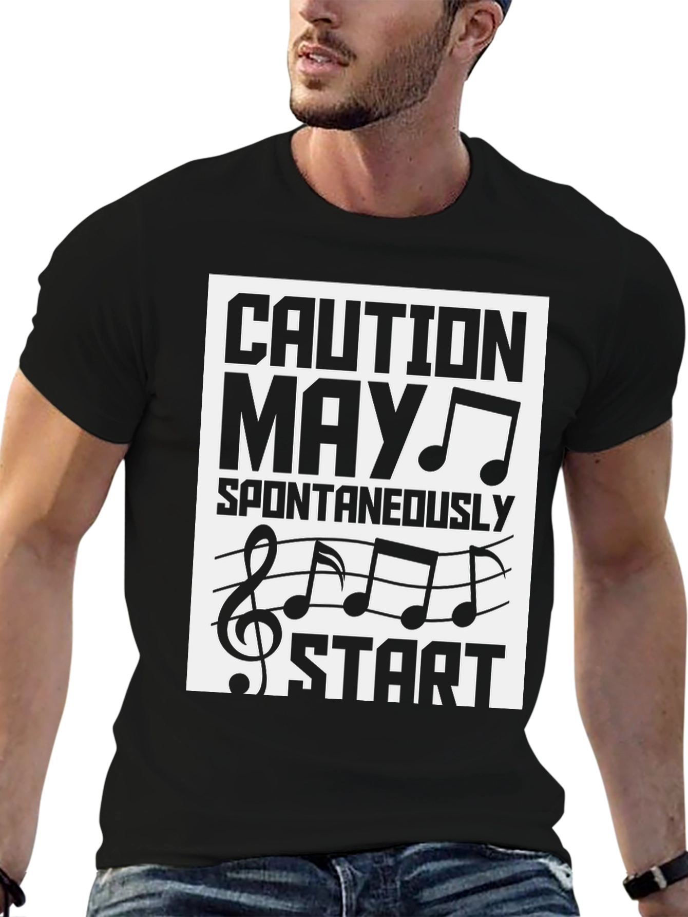 Caution May Spontaneously Start Music T-Shirt