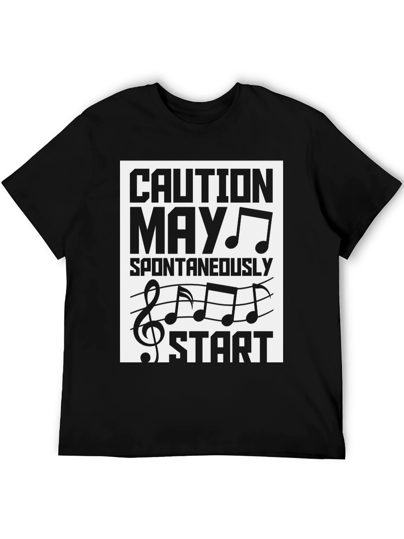 Caution May Spontaneously Start Music T-Shirt