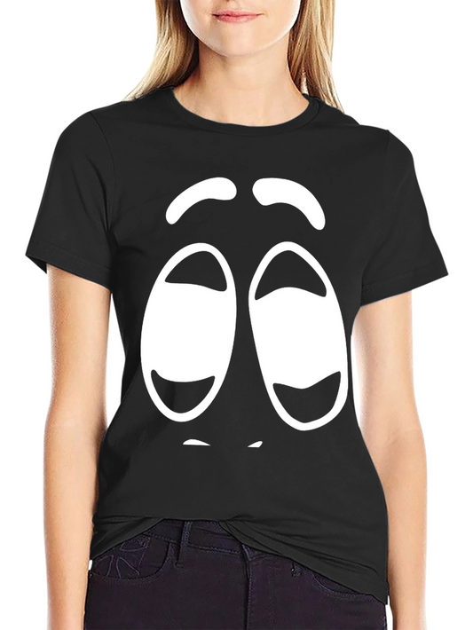 Funny Graphic Sleepy Face Black T-Shirt
