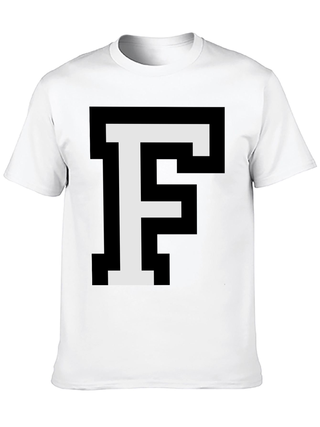 Pixel Letter F Graphic Tee - Retro Gaming Style