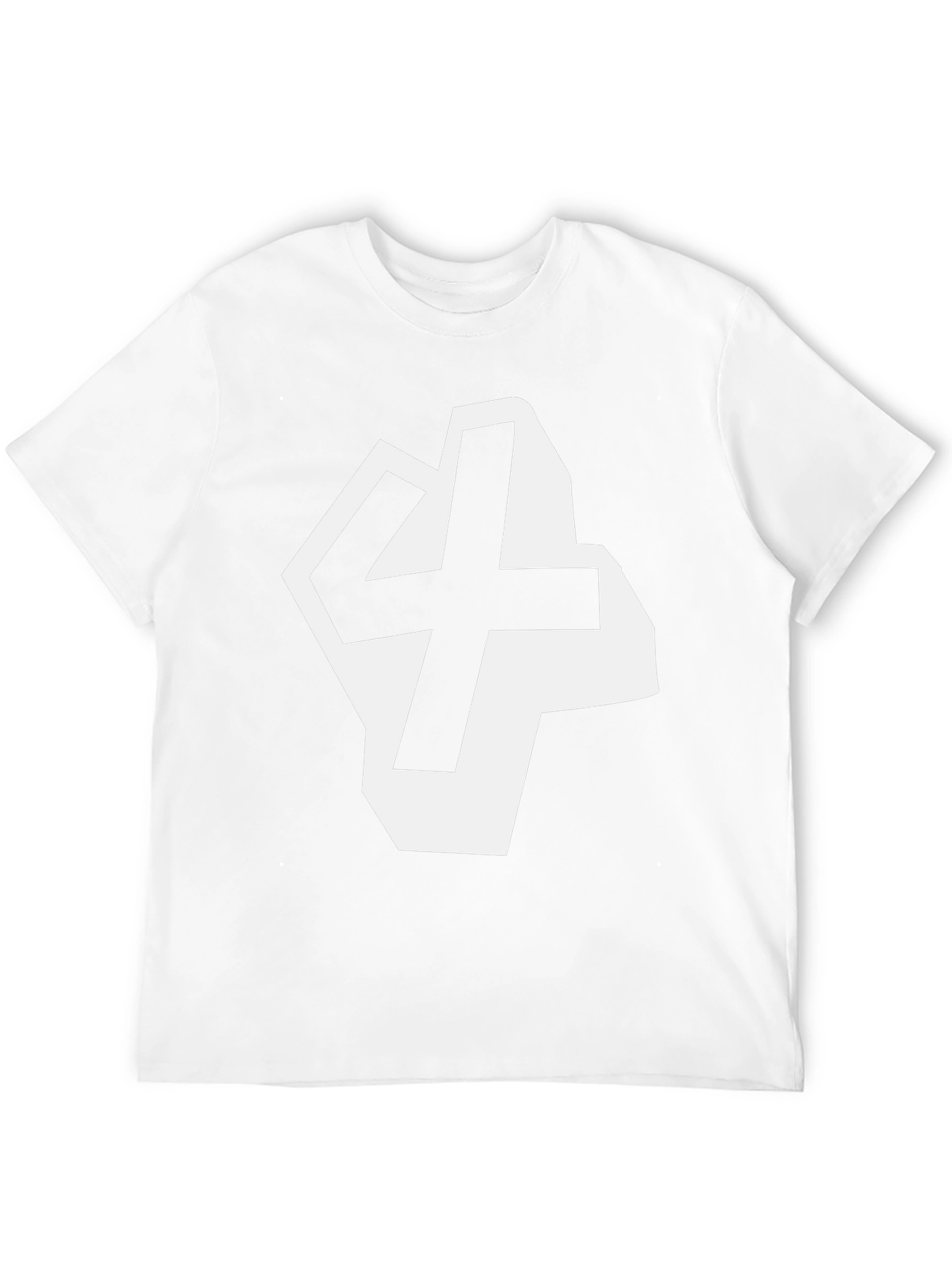 Bold Number 4 Graphic Tee - Black Cotton Blend
