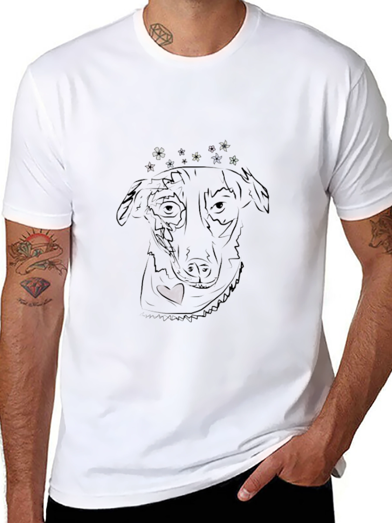 Dog Graphic Tee - Black Comfort Fit T-Shirt