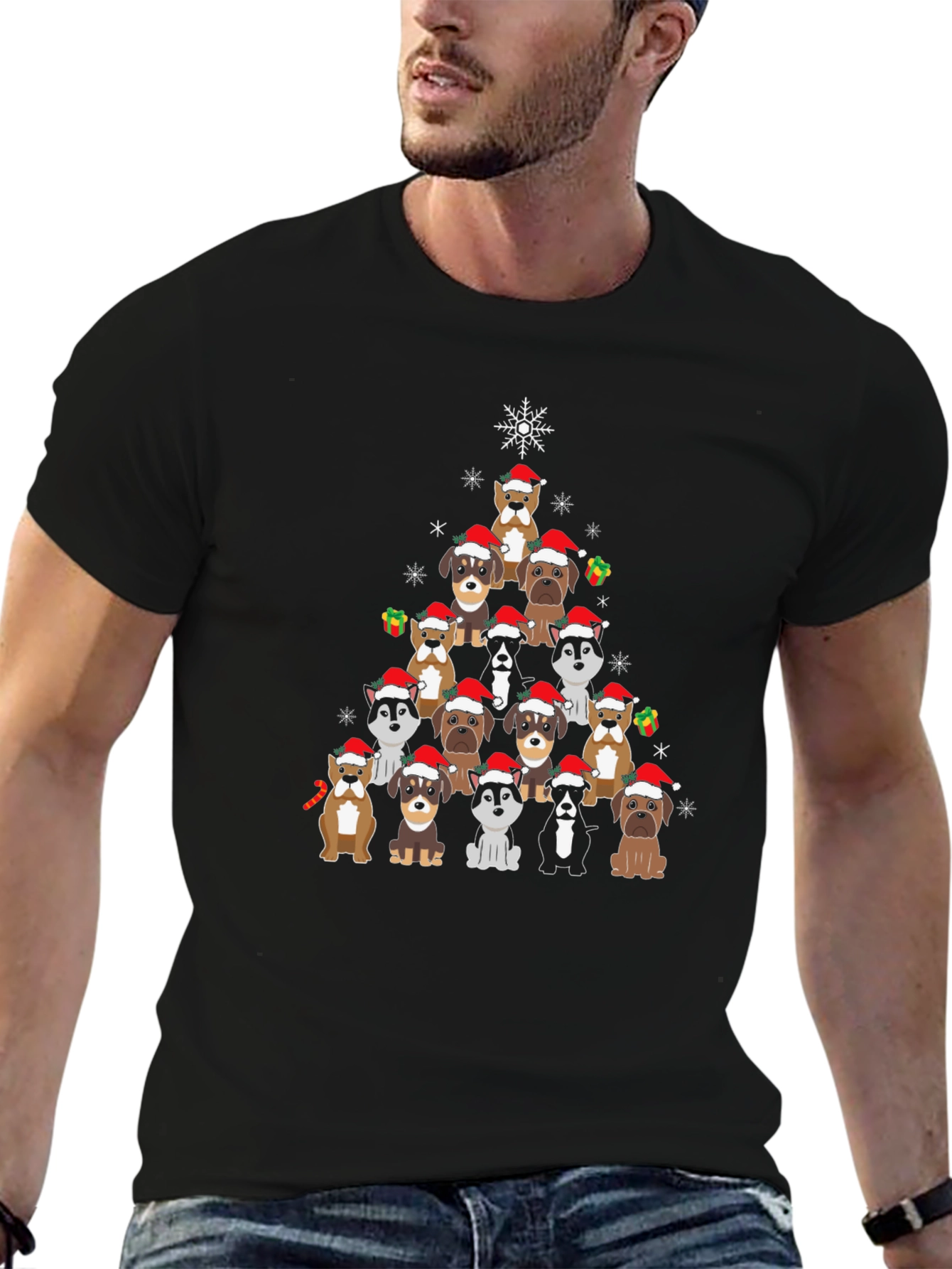 Christmas Dog Tree Graphic Tee