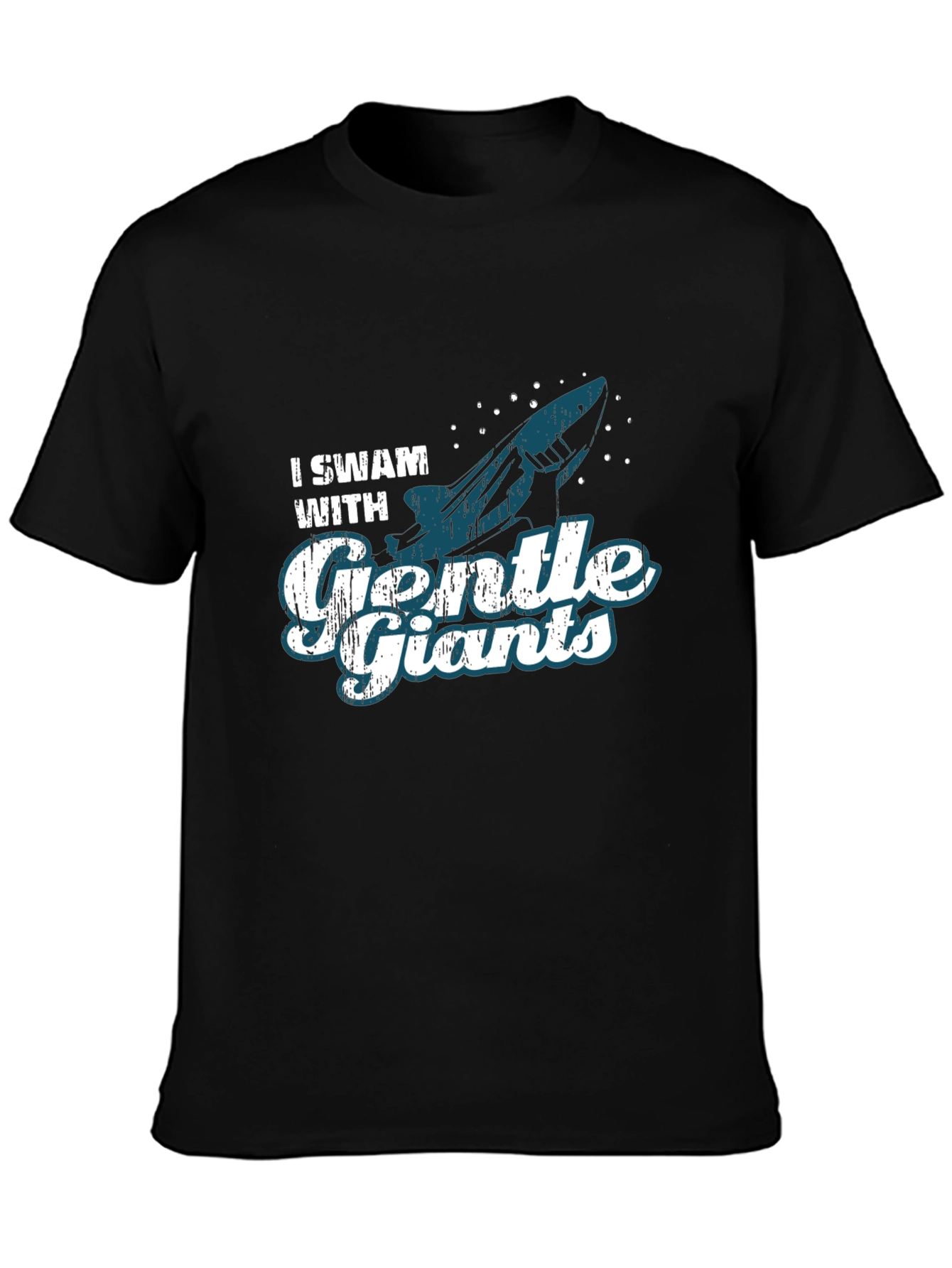 I Swam with Gentle Giants Black Graphic T-Shirt