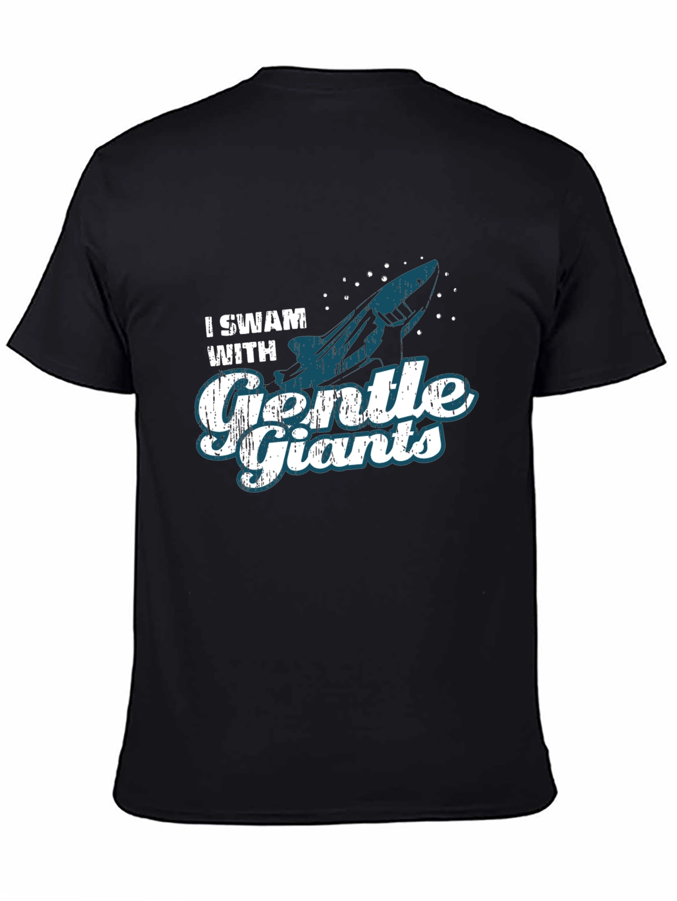 I Swam with Gentle Giants Black Graphic T-Shirt