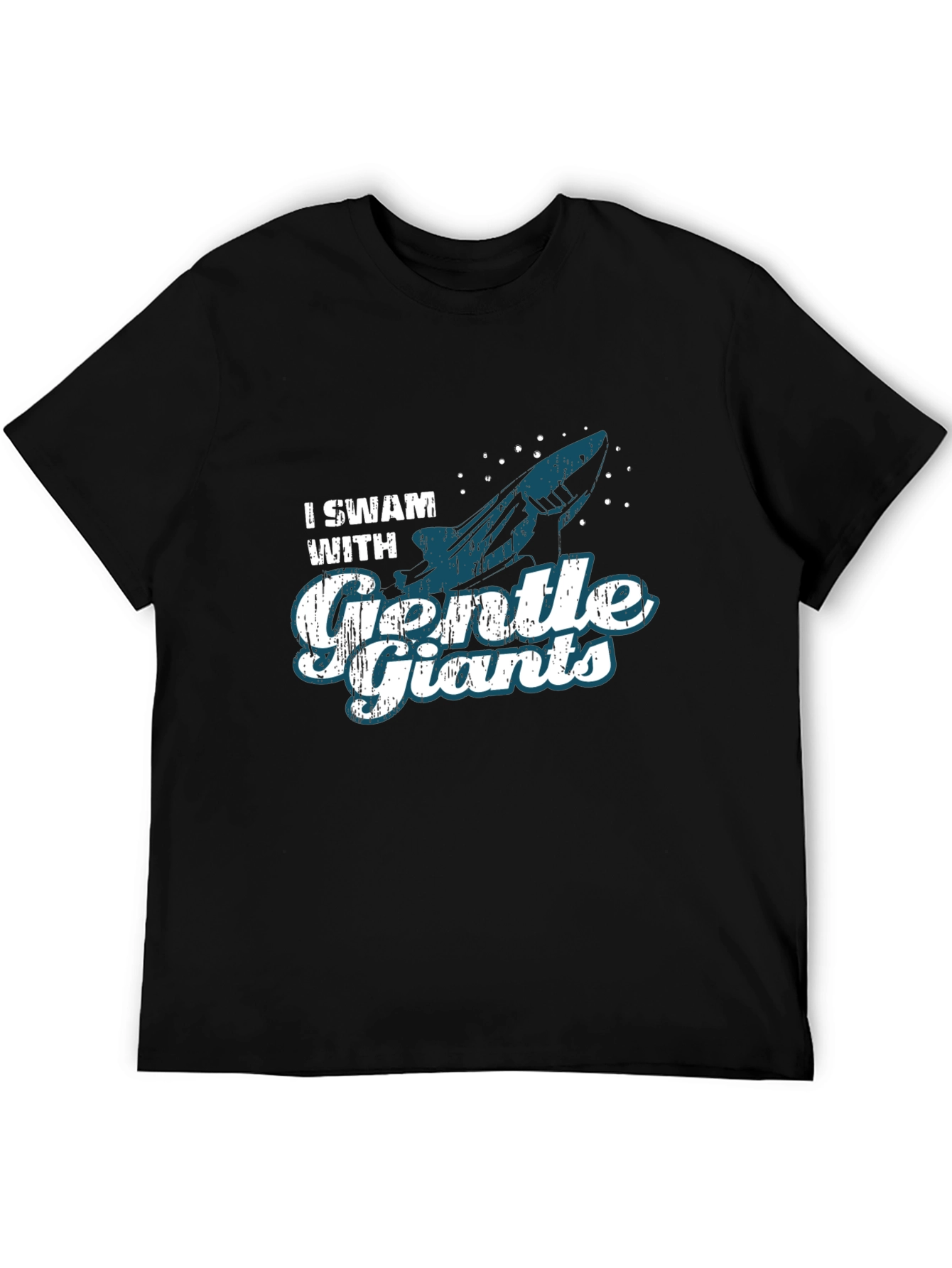 I Swam with Gentle Giants Black Graphic T-Shirt