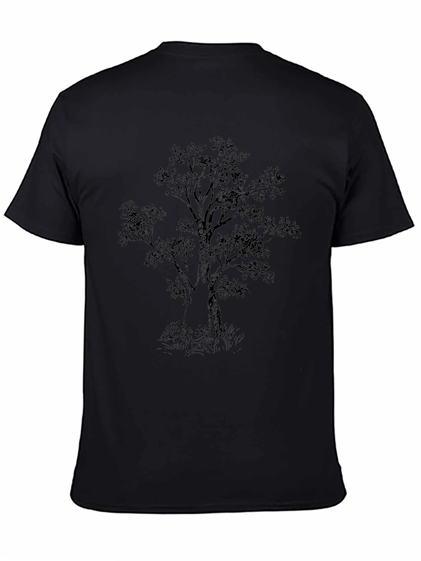 Nature Tree Graphic Black T-Shirt