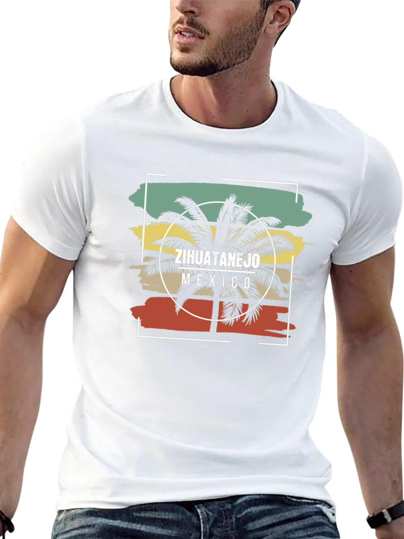 Zihuatanejo Mexico Palm Tree Graphic Tee