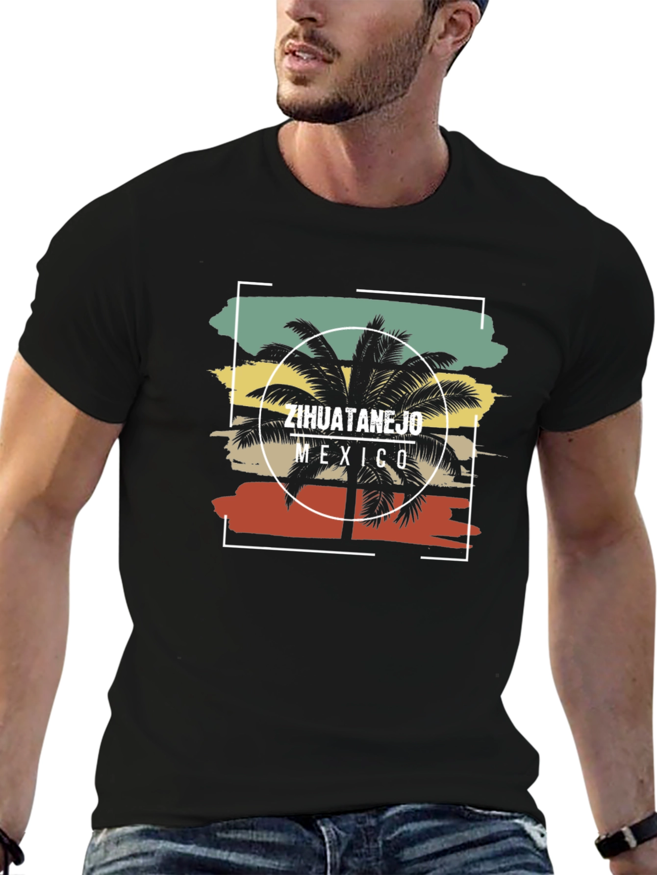 Zihuatanejo Mexico Palm Tree Graphic Tee