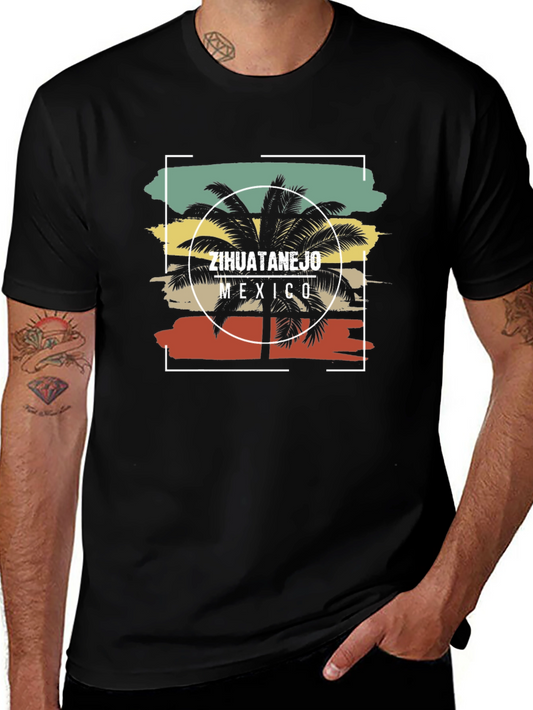Zihuatanejo Mexico Palm Tree Graphic Tee