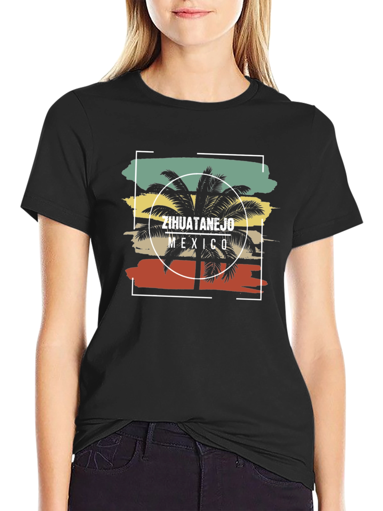 Zihuatanejo Mexico Palm Tree Graphic Tee