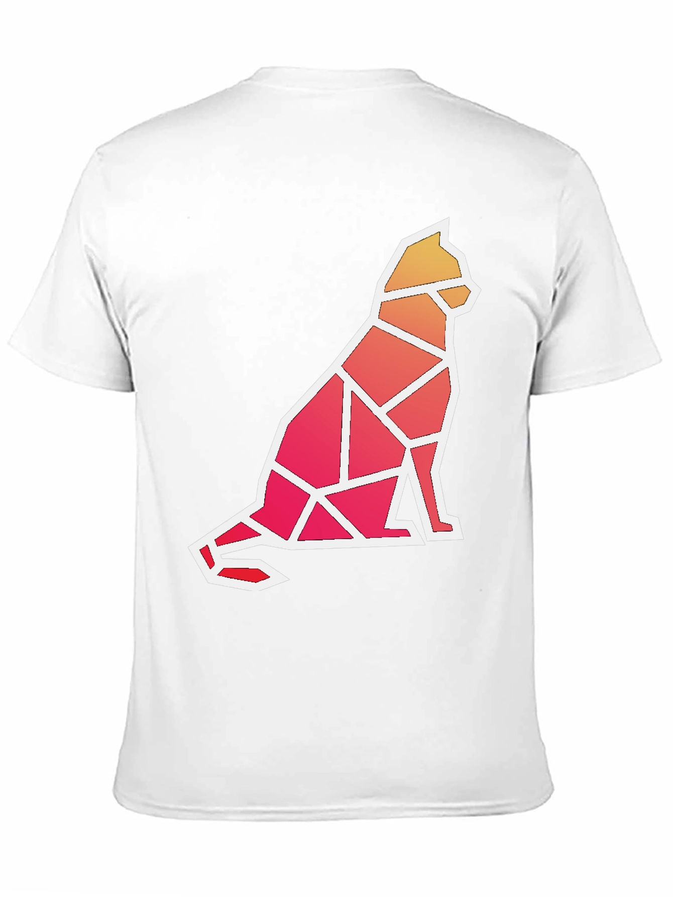 Geometric Cat Graphic T-Shirt - Modern Artistic Tee