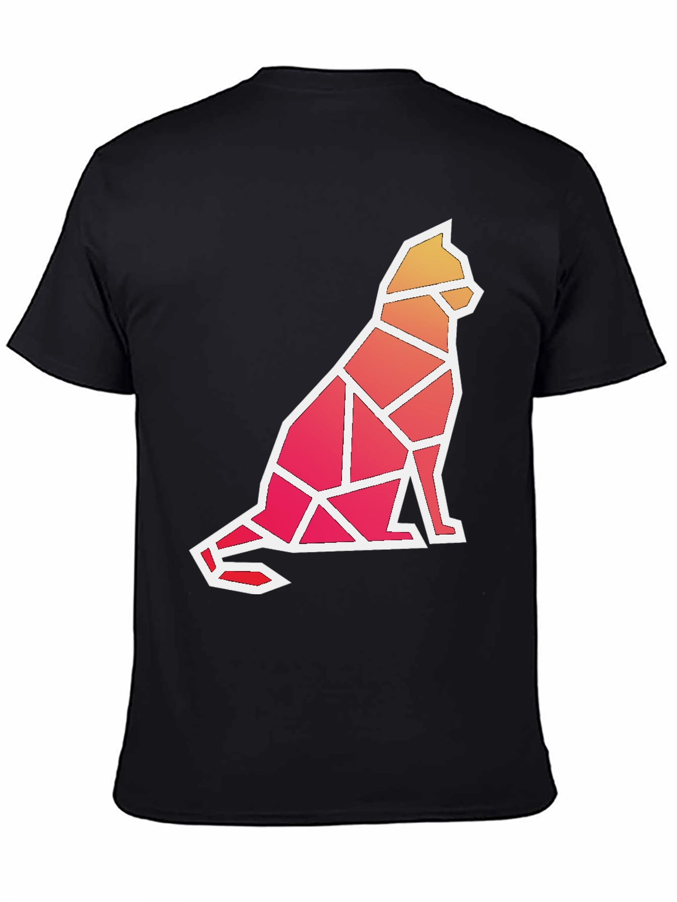 Geometric Cat Graphic T-Shirt - Modern Artistic Tee
