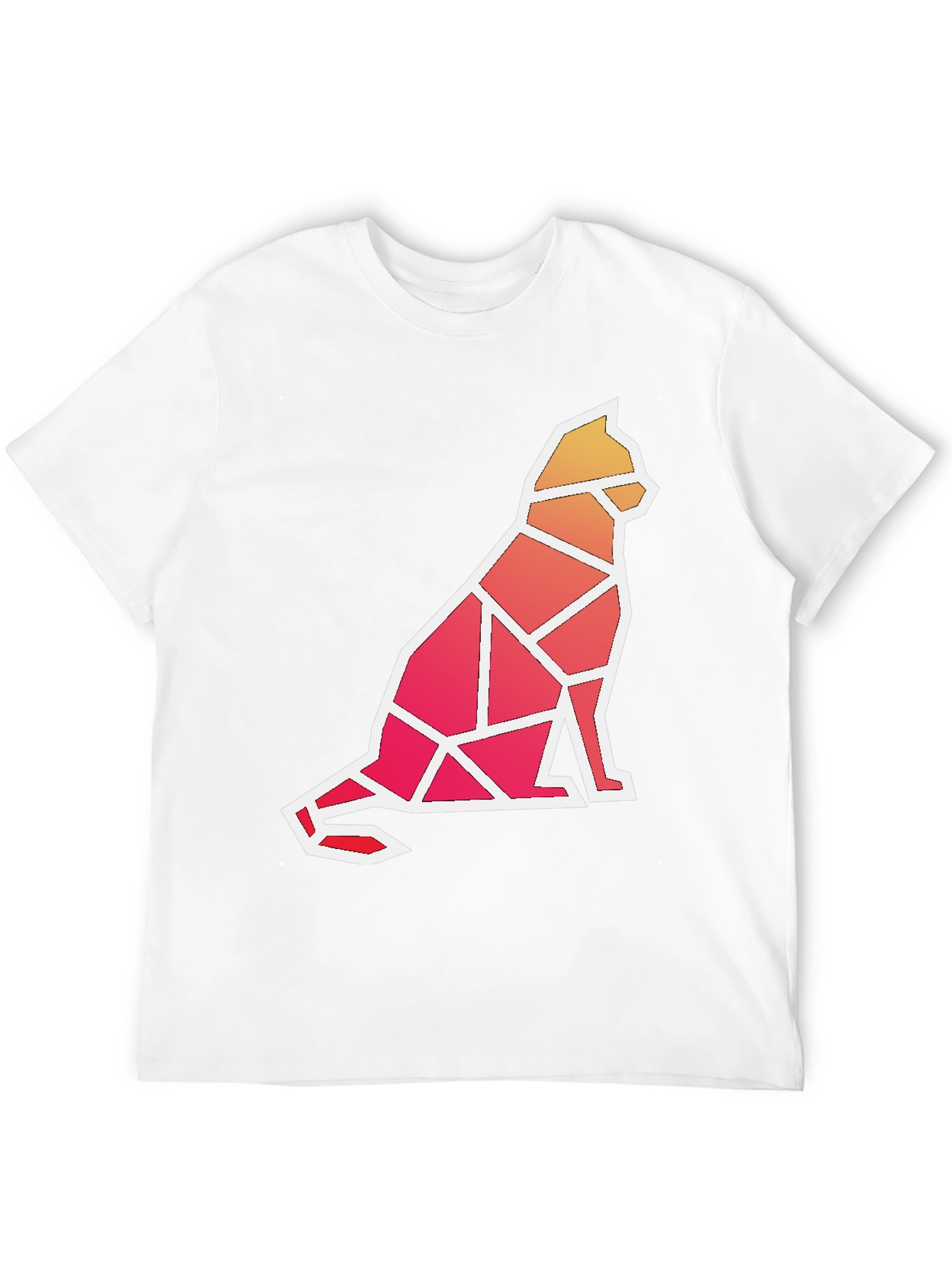 Geometric Cat Graphic T-Shirt - Modern Artistic Tee