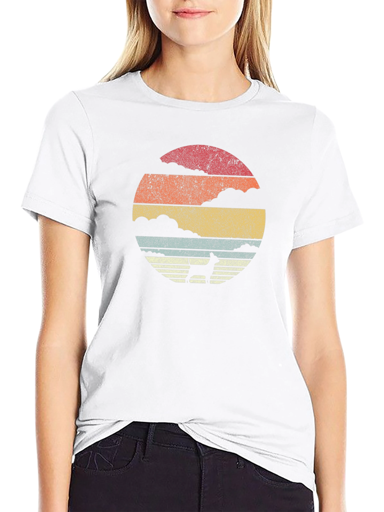 Retro Dog Sunset T-Shirt