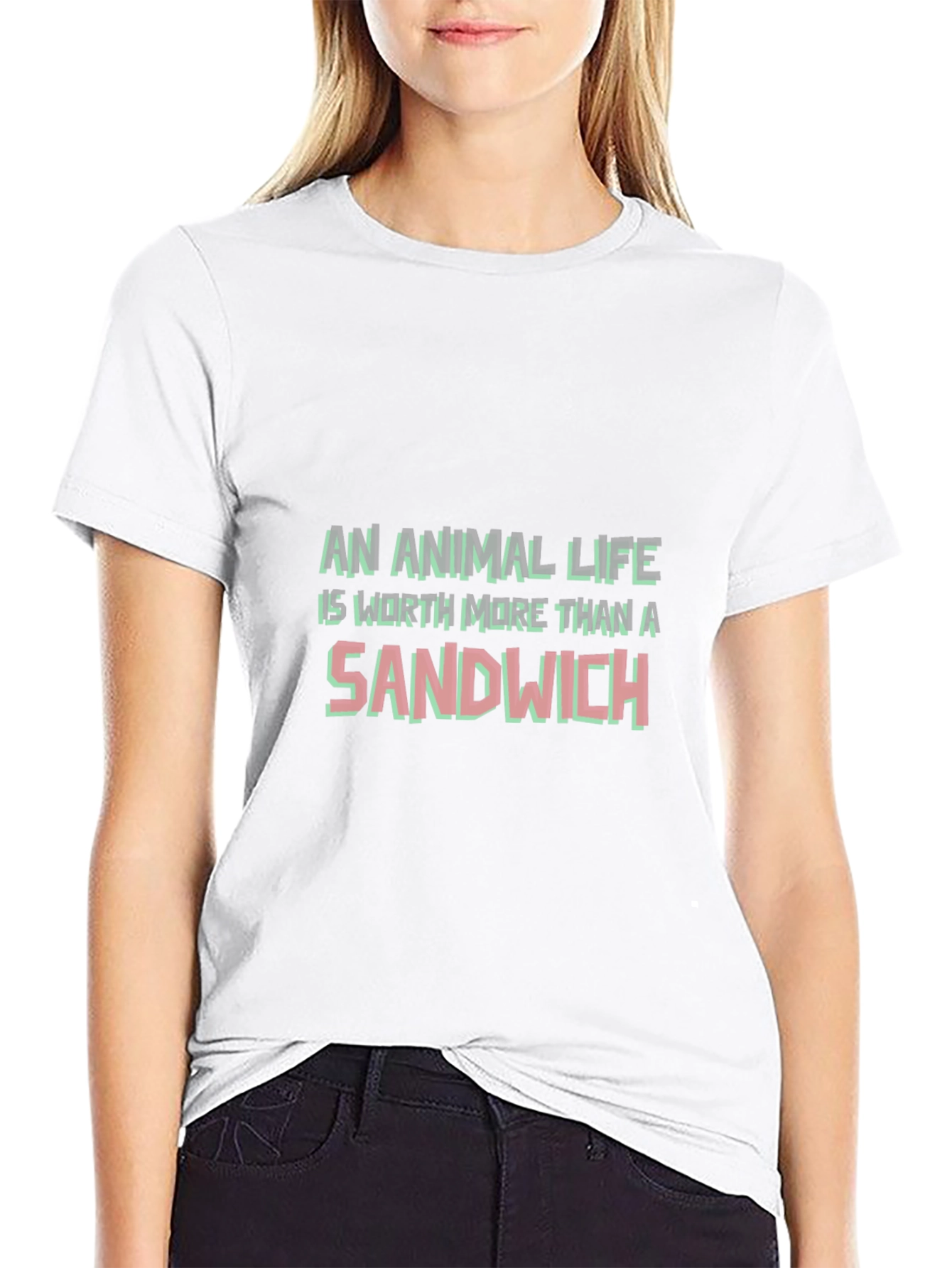 Animal Life Sandwich Graphic Tee - Vegan Awareness Shirt