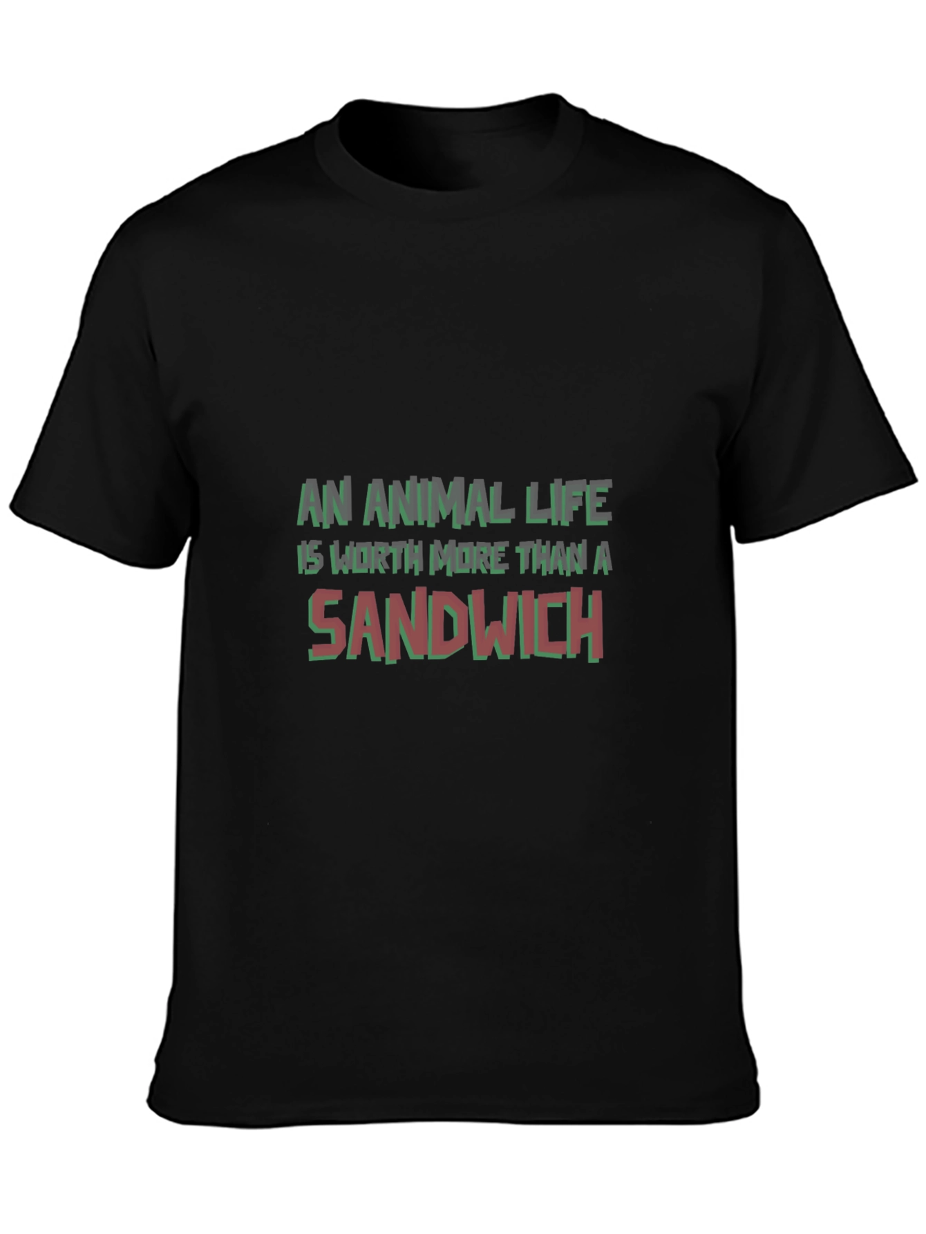Animal Life Sandwich Graphic Tee - Vegan Awareness Shirt