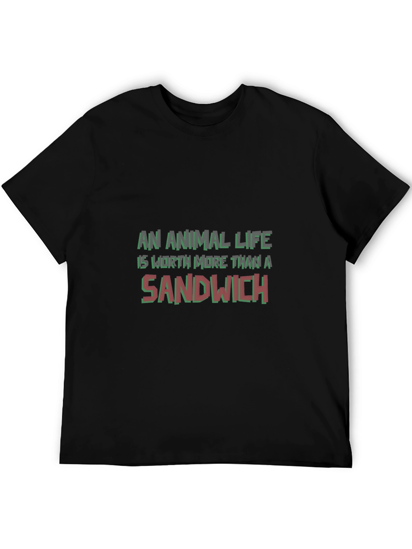 Animal Life Sandwich Graphic Tee - Vegan Awareness Shirt