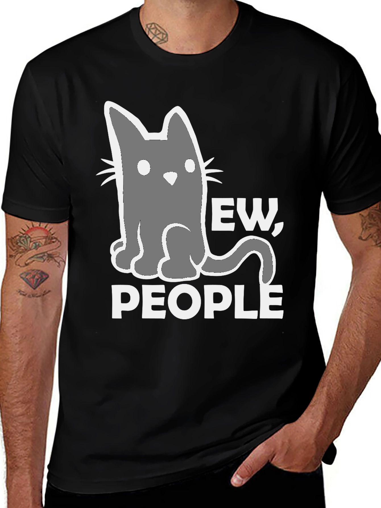 Ew People Cat Graphic T-Shirt