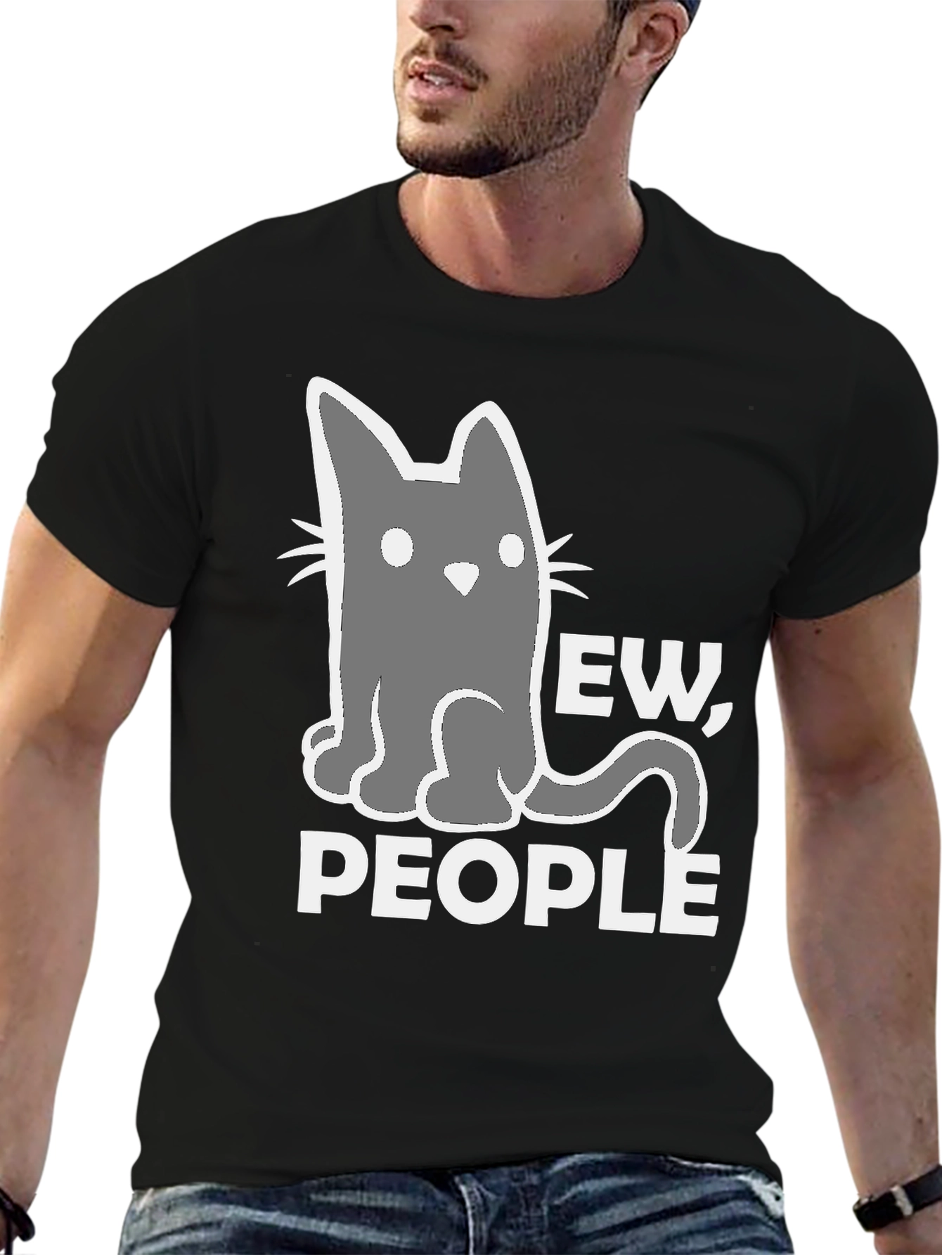 Ew People Cat Graphic T-Shirt
