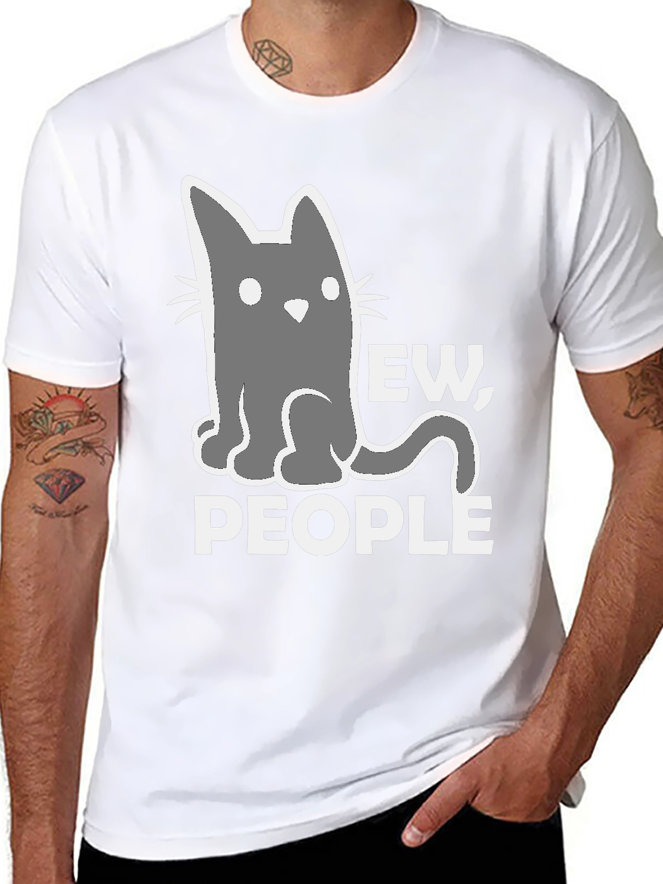 Ew People Cat Graphic T-Shirt
