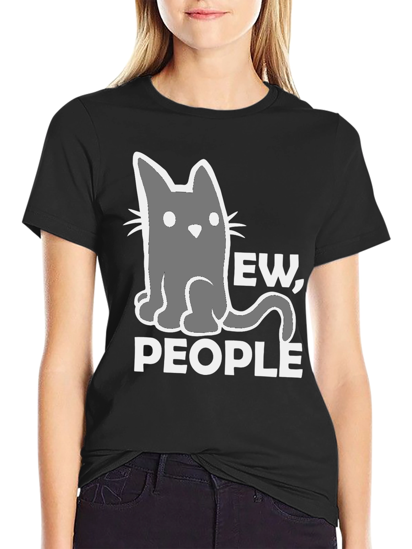 Ew People Cat Graphic T-Shirt