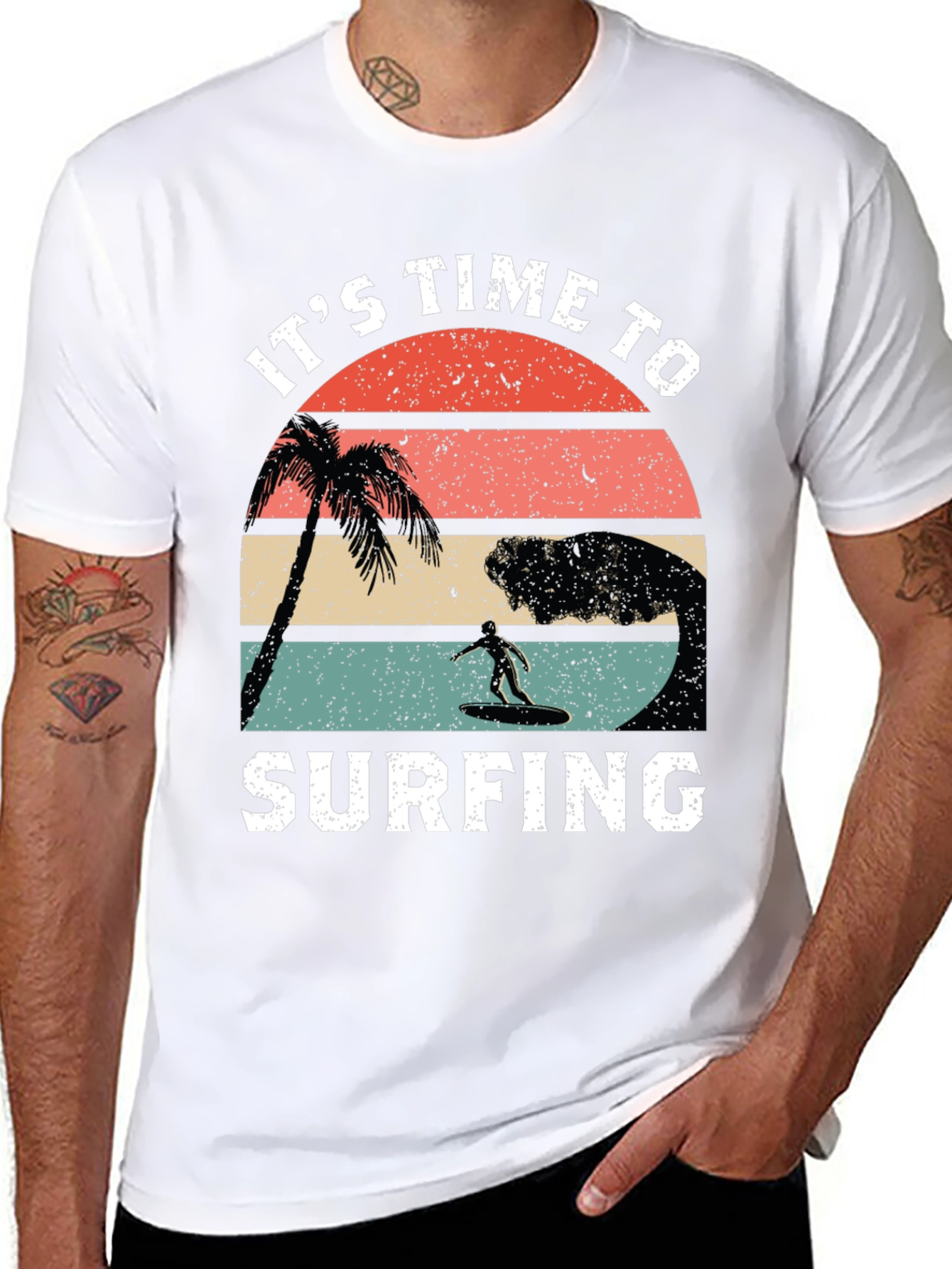 Its Time to Surfing Retro Graphic Tee